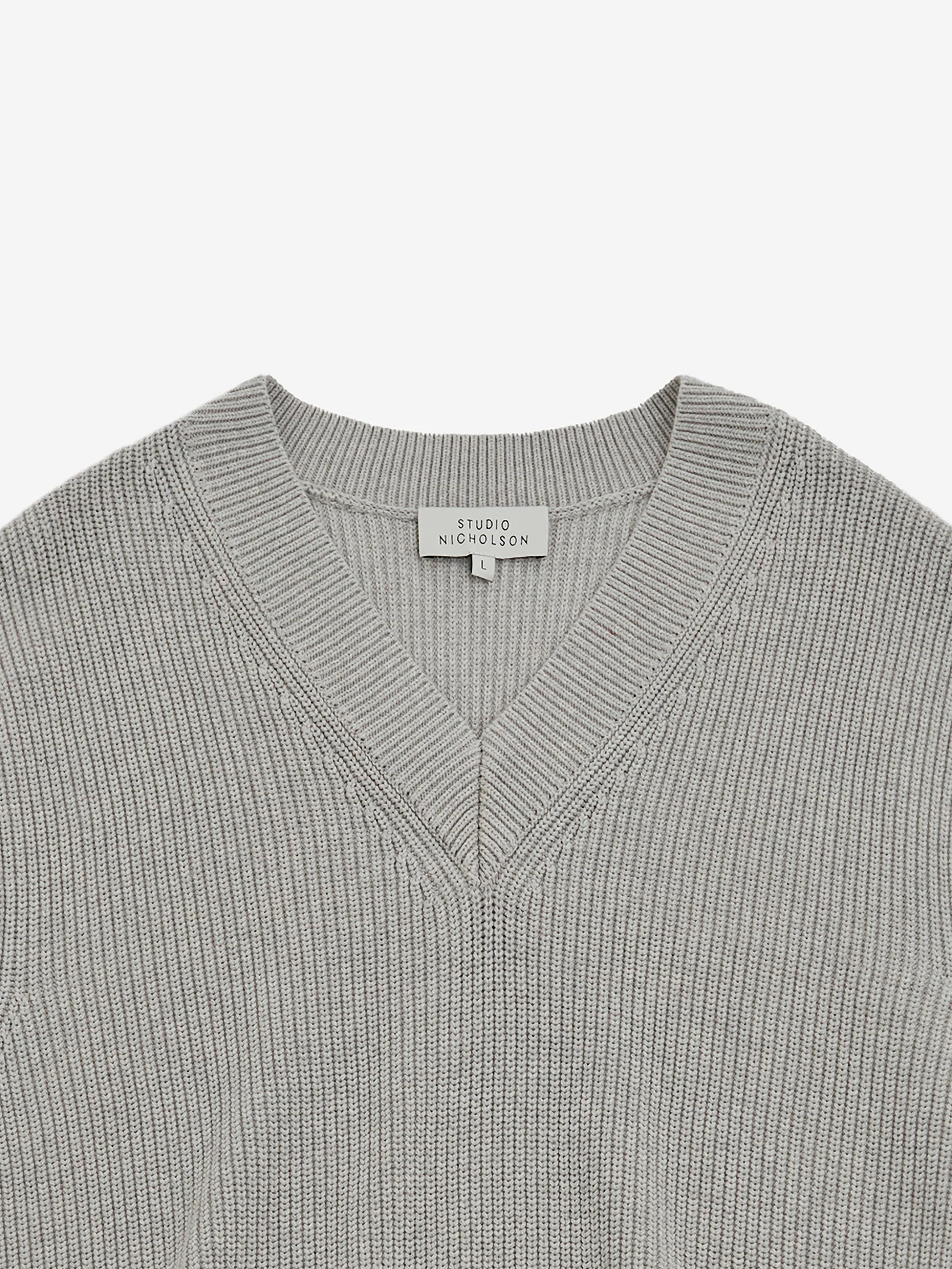 Studio Nicholson Coe 5G Knitted Vest - Grey Marl - Image 4