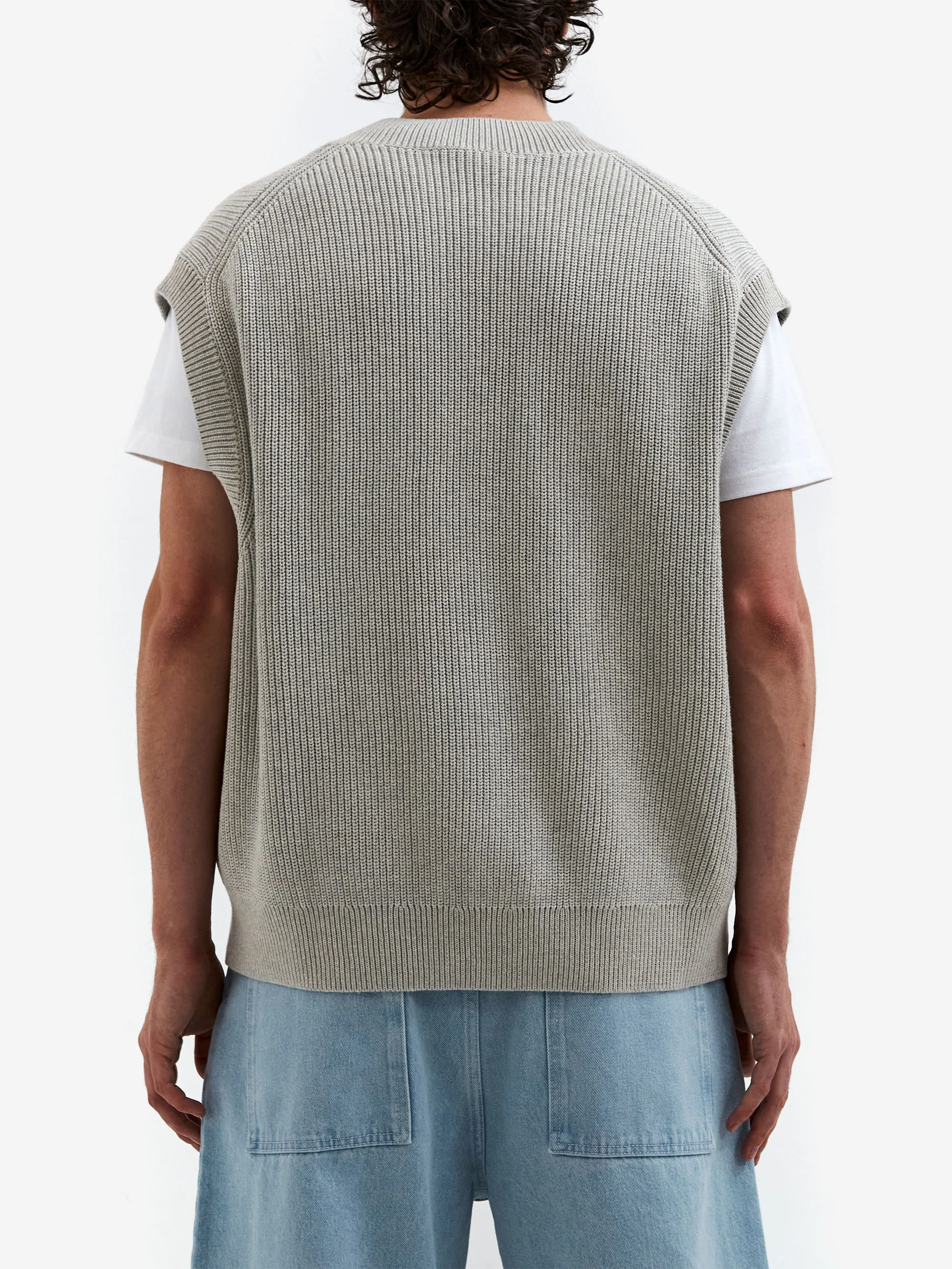 Studio Nicholson Coe 5G Knitted Vest - Grey Marl - Image 6