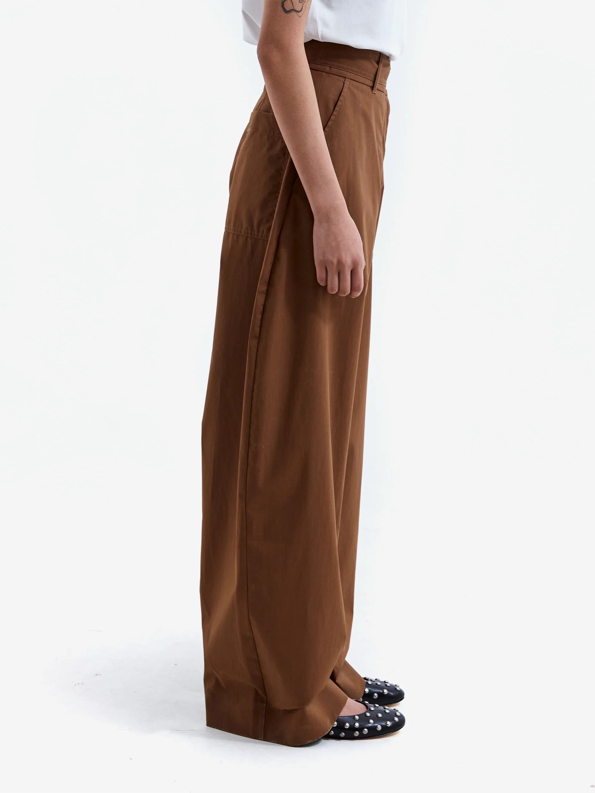 Studio Nicholson Doring Belted Round Leg Pant - Almond - Image 2