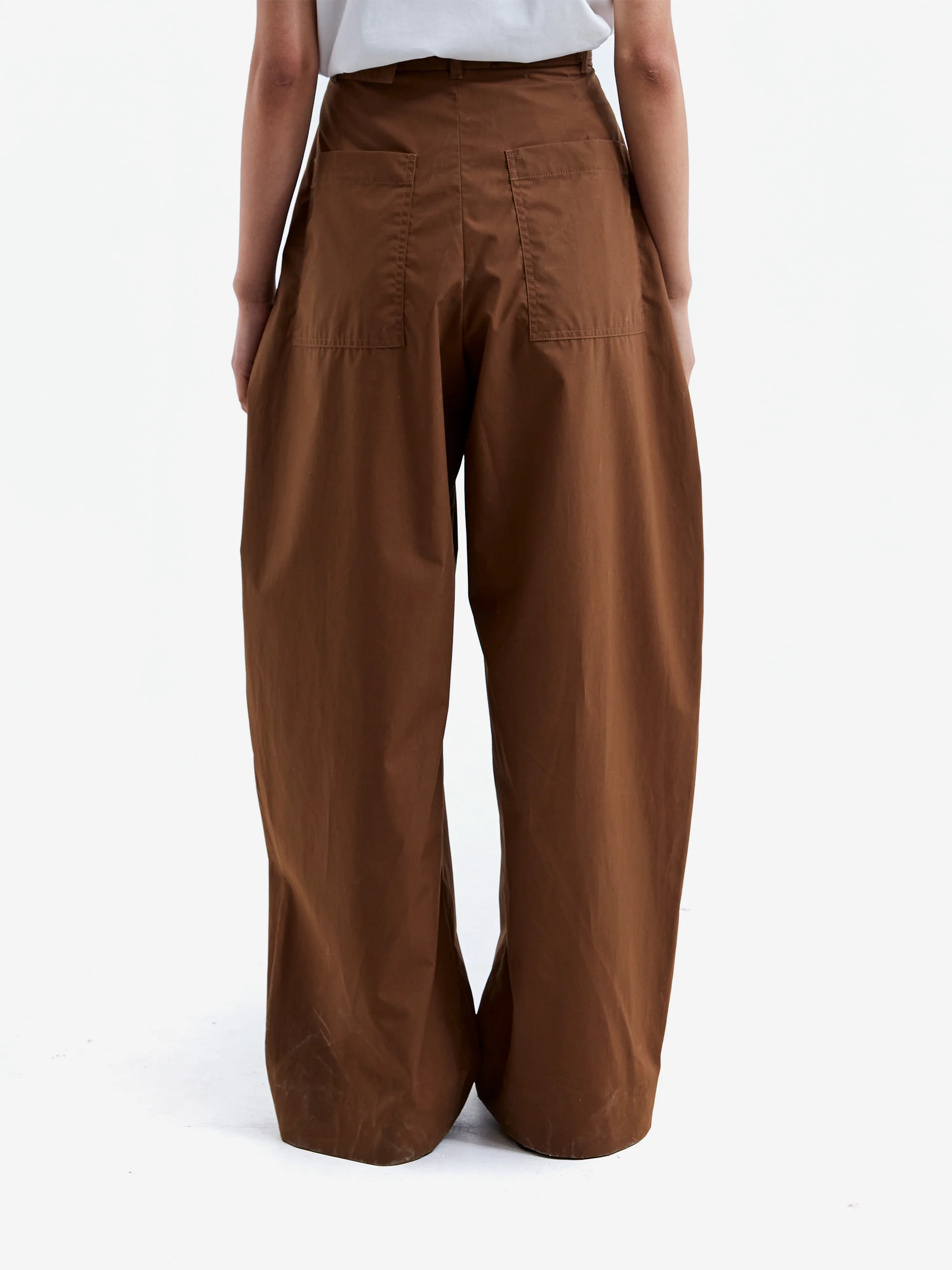 Studio Nicholson Doring Belted Round Leg Pant - Almond - Image 3