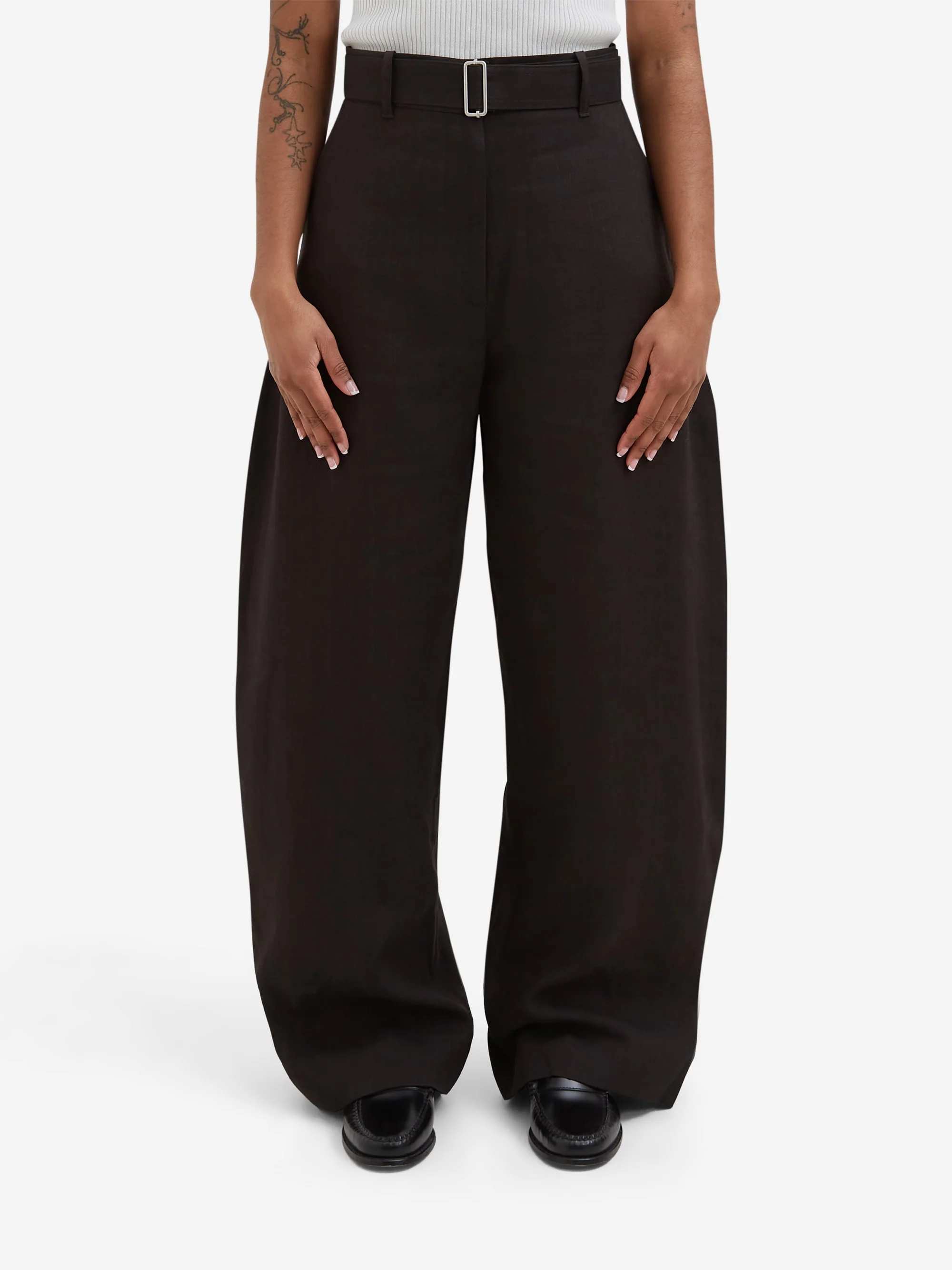 Studio Nicholson Chatto Belted Pants - Espresso