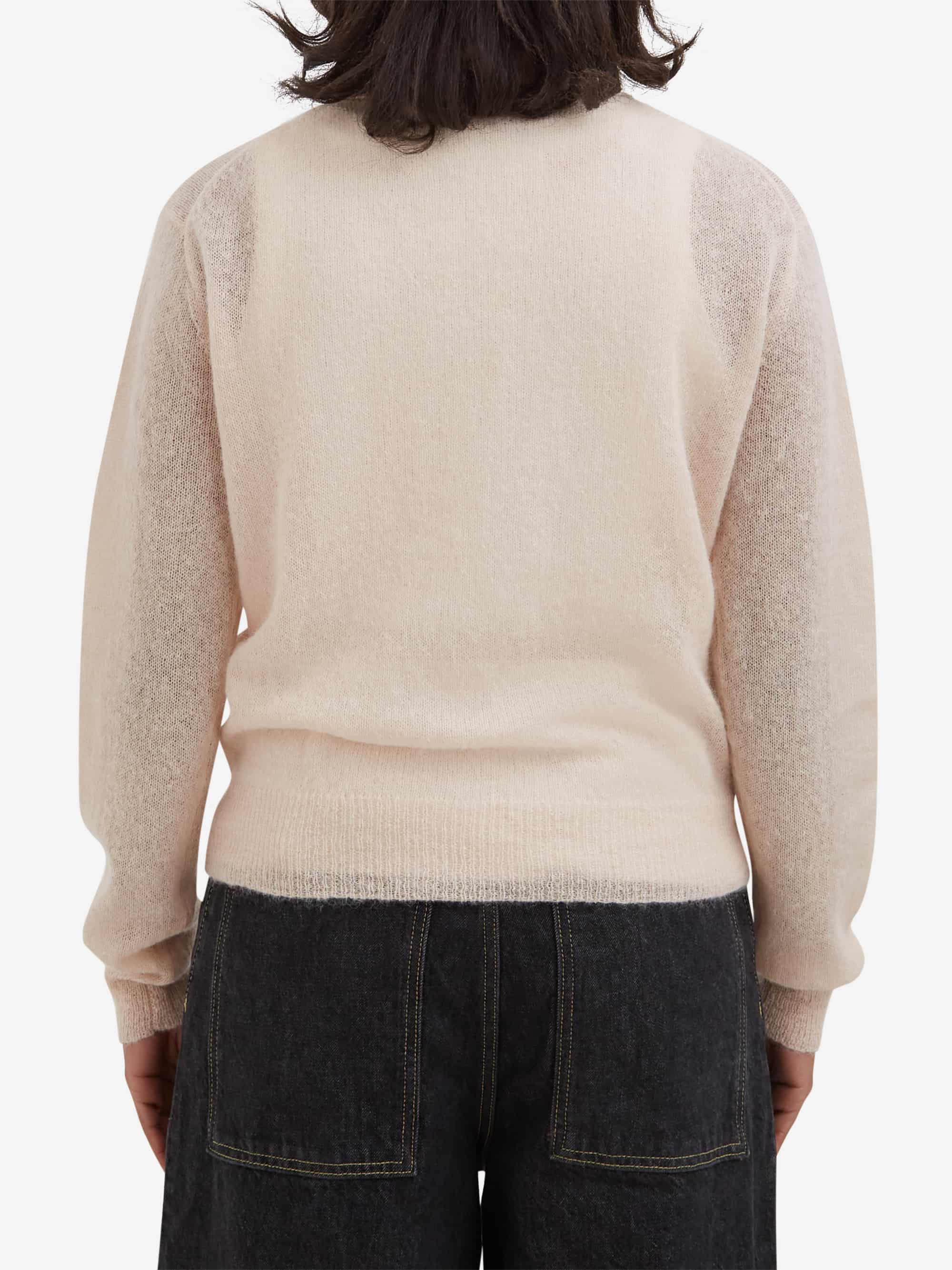 Studio Nicholson Chesapeake Long Sleeve Mohair Polo - Plaster - Image 3