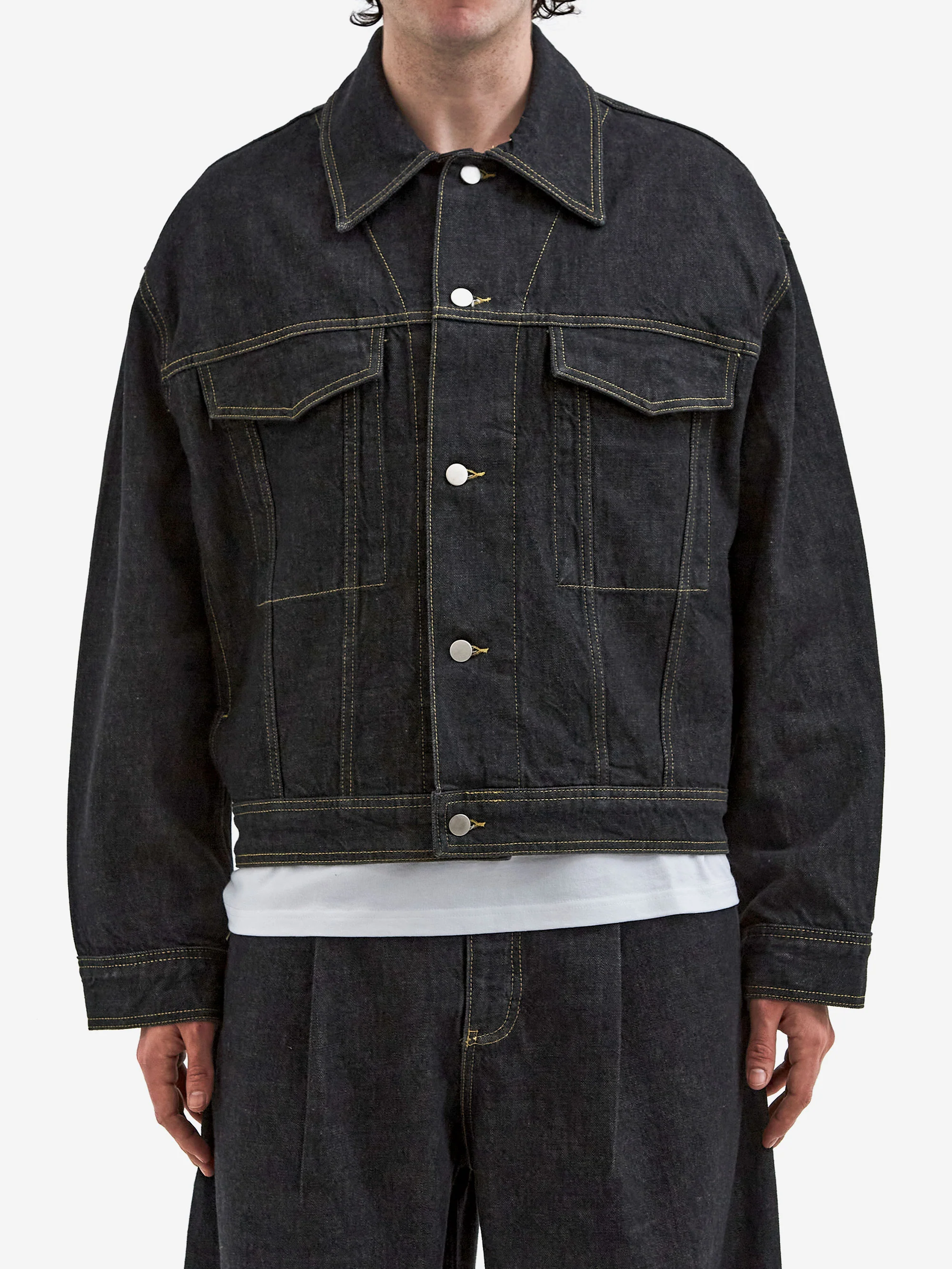 Studio Nicholson Stein Classic Denim Jacket - Black - Image 6