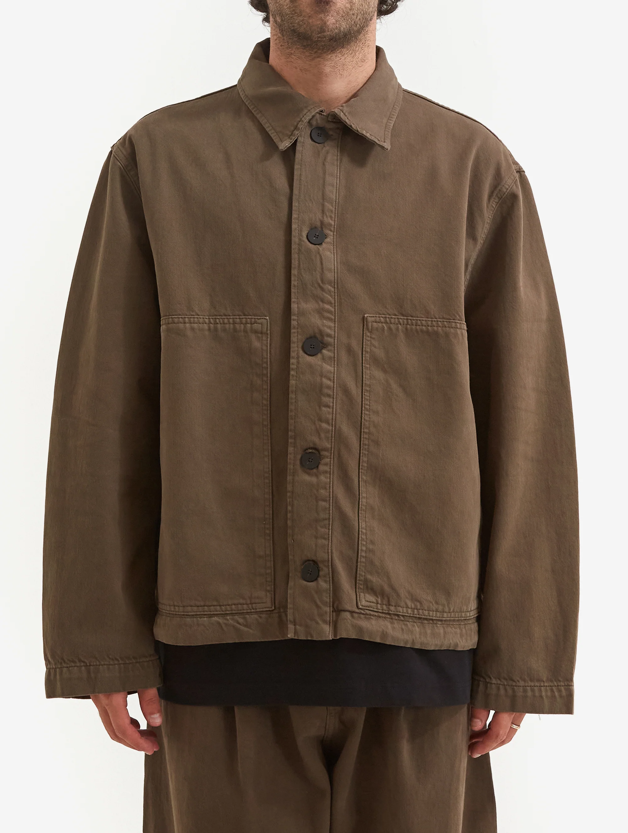 Studio Nicholson Graph Patch Pocket Denim Jacket - Fossil - Image 3