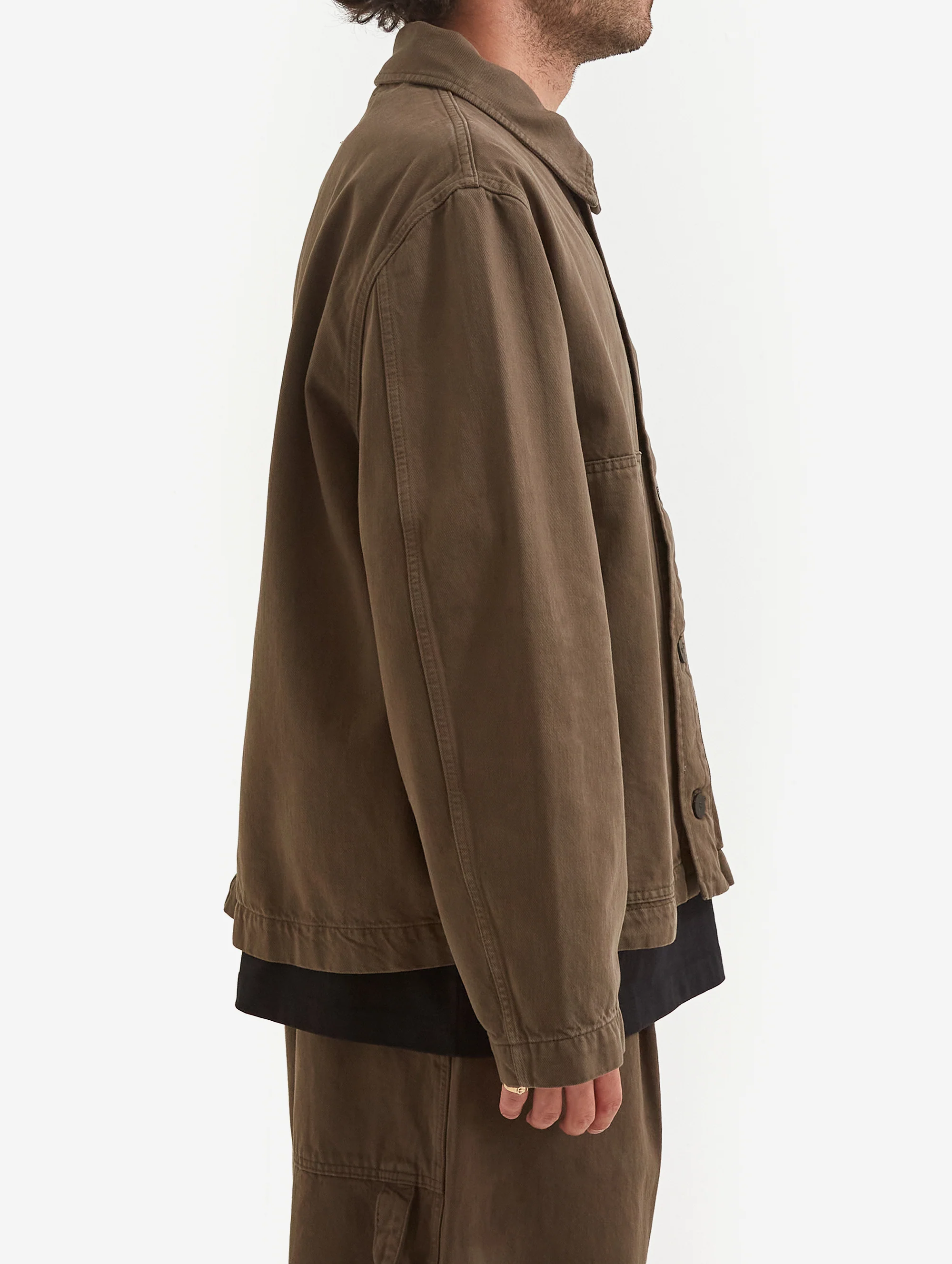 Studio Nicholson Graph Patch Pocket Denim Jacket - Fossil - Image 6