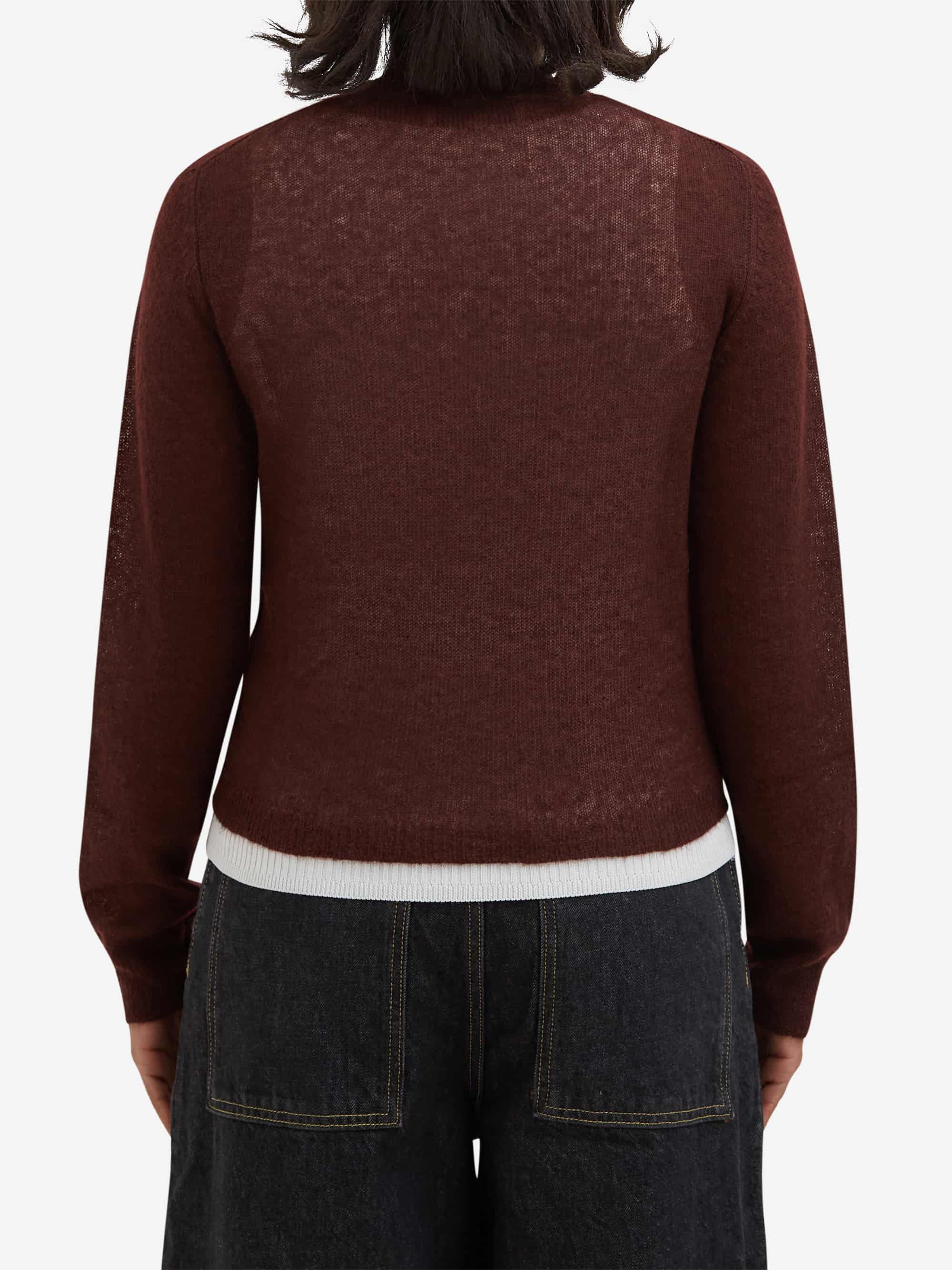 Studio Nicholson Iska Mohair Cardigan - Mulberry - Image 3
