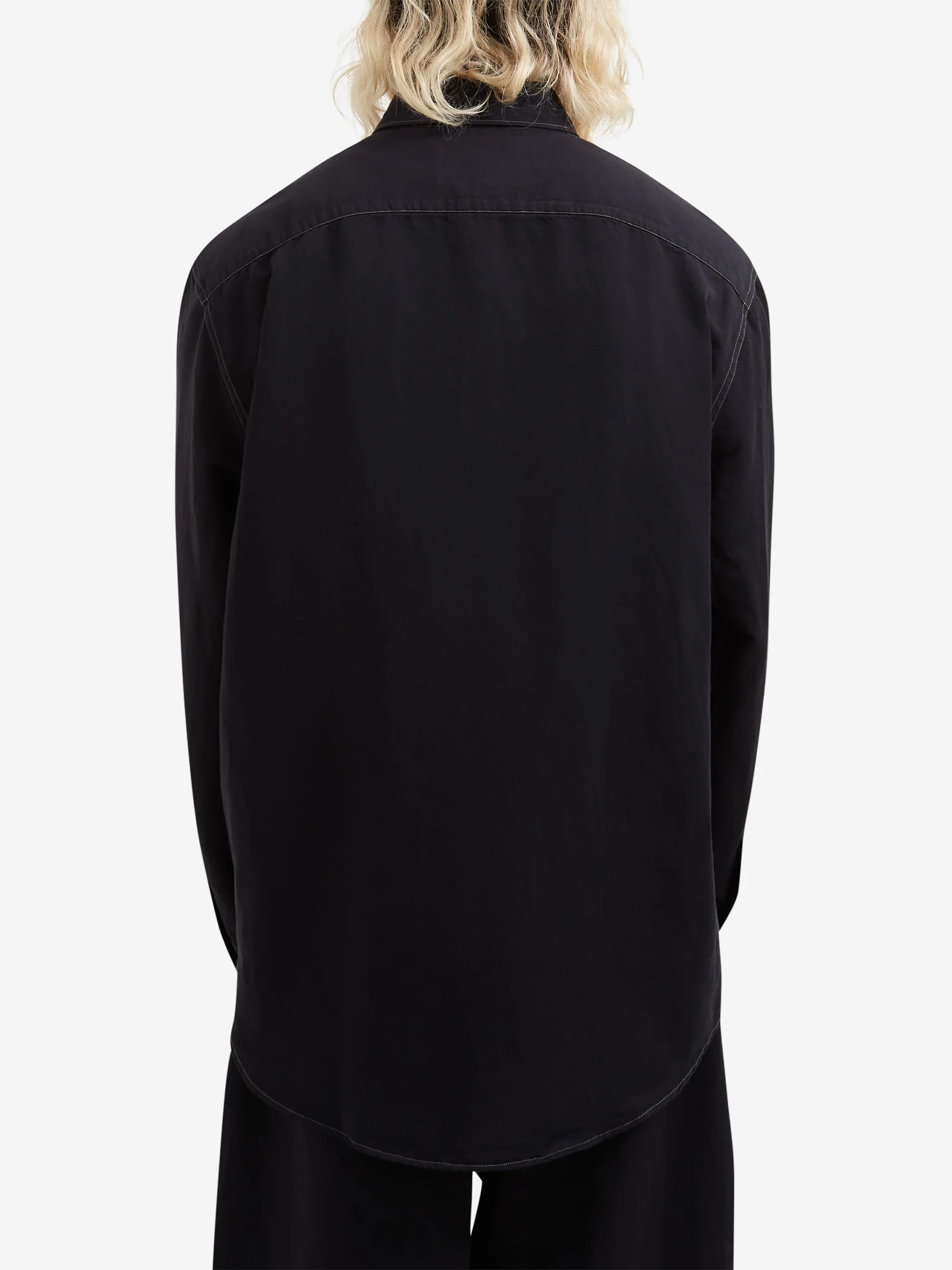 Studio Nicholson Louro Utility Pocket Shirt - Black Grape - Image 7