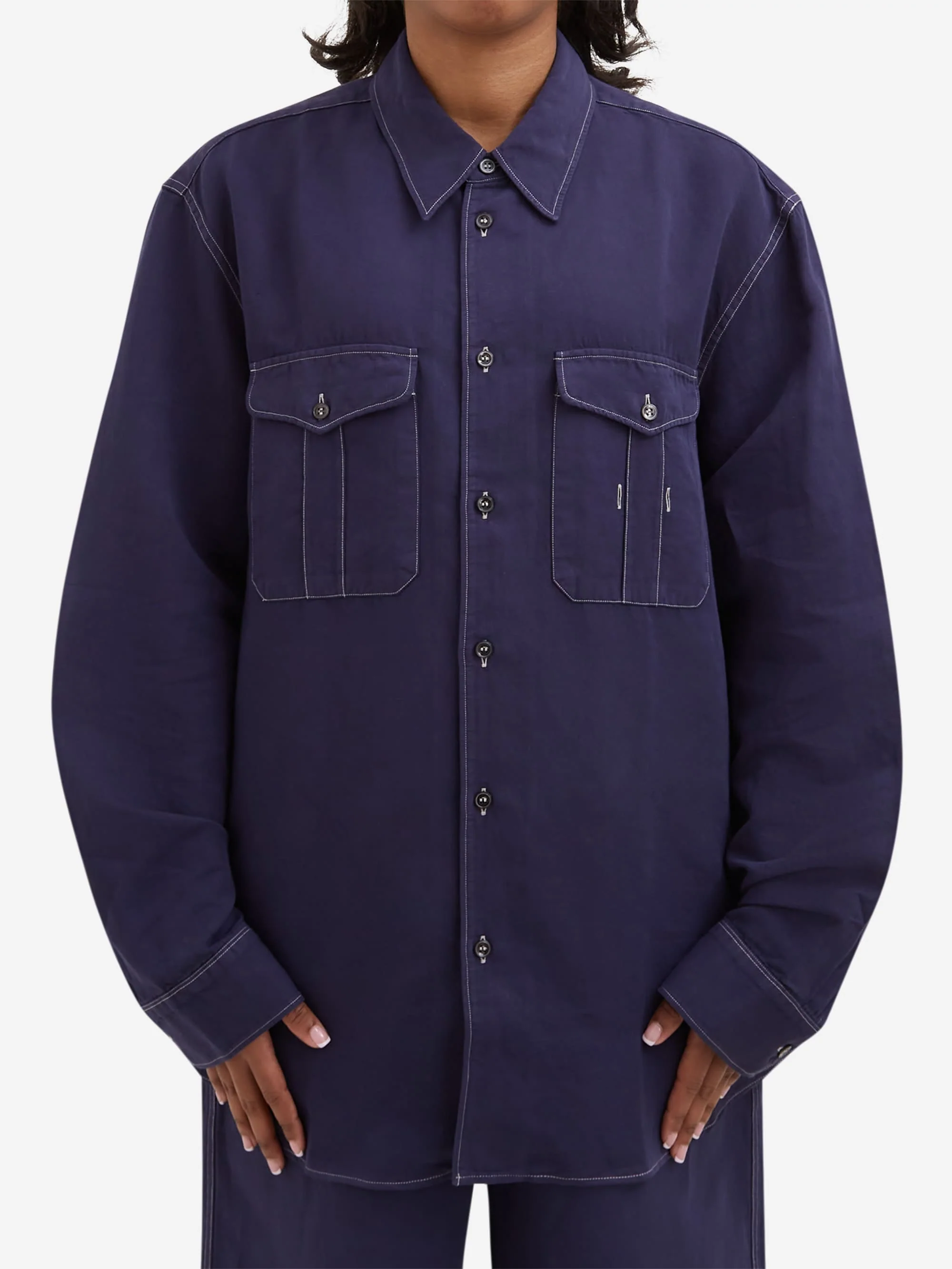 Studio Nicholson Louro Utility Shirt - Indigo