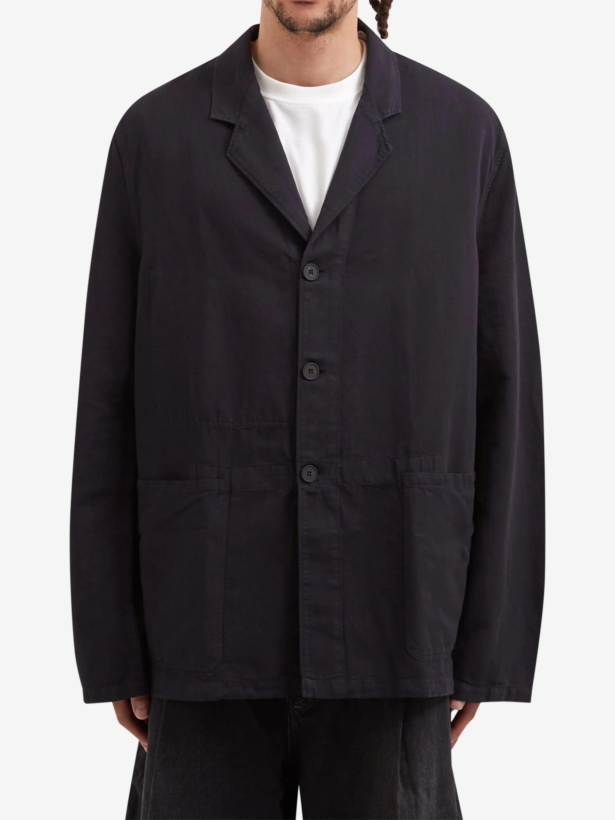 Studio Nicholson Marne Linen Jacket - Black Grape - Image 2