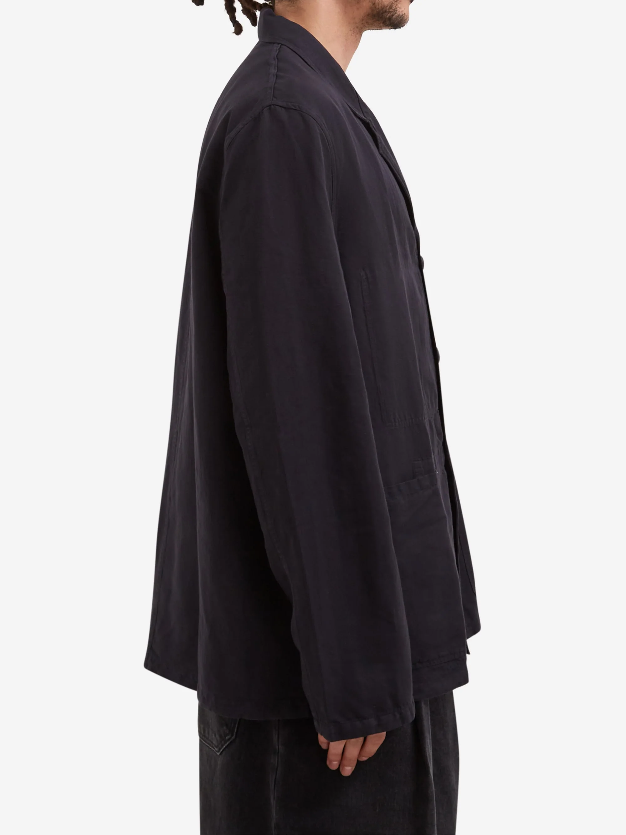 Studio Nicholson Marne Linen Jacket - Black Grape - Image 3