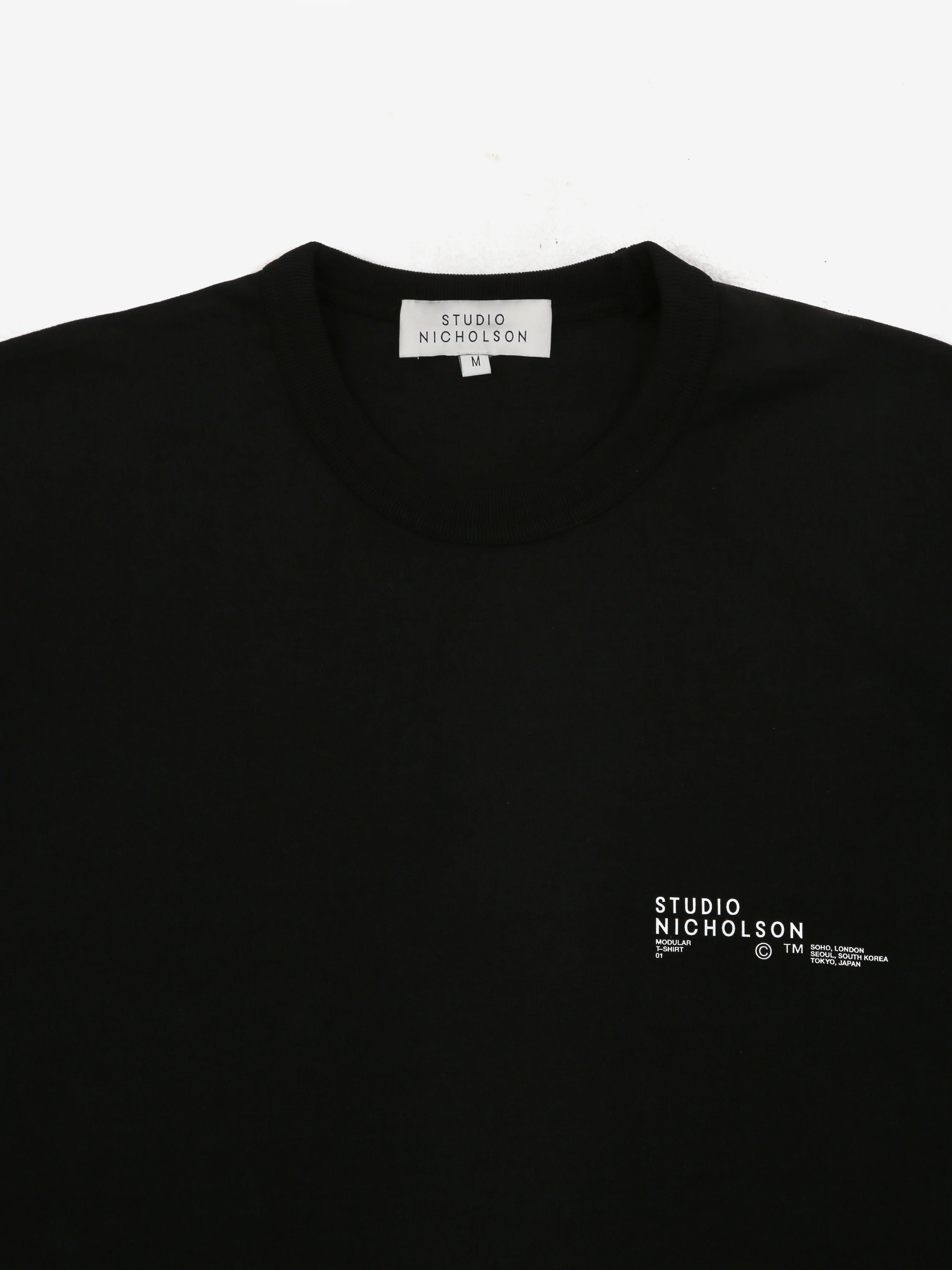 Studio Nicholson Module Logo Box Fit T-Shirt - Black - Image 3