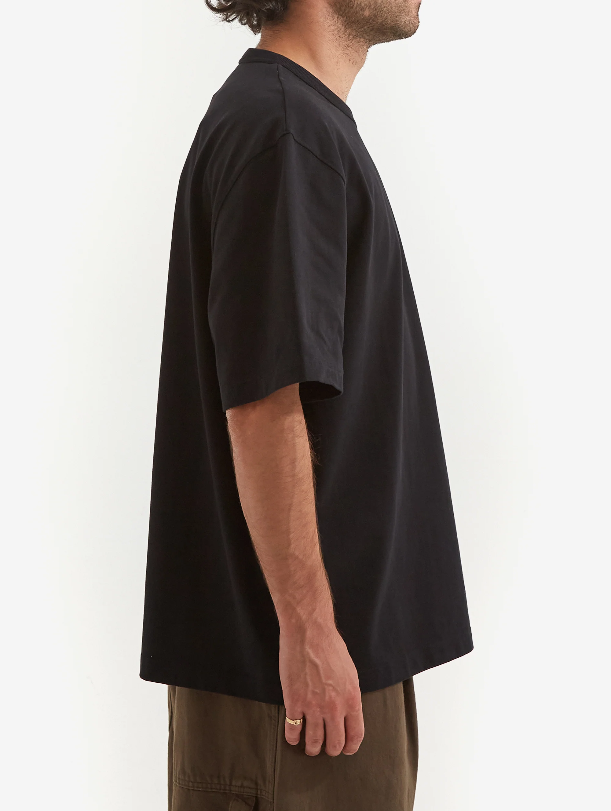 Studio Nicholson Module Logo Box Fit T-Shirt - Black - Image 5