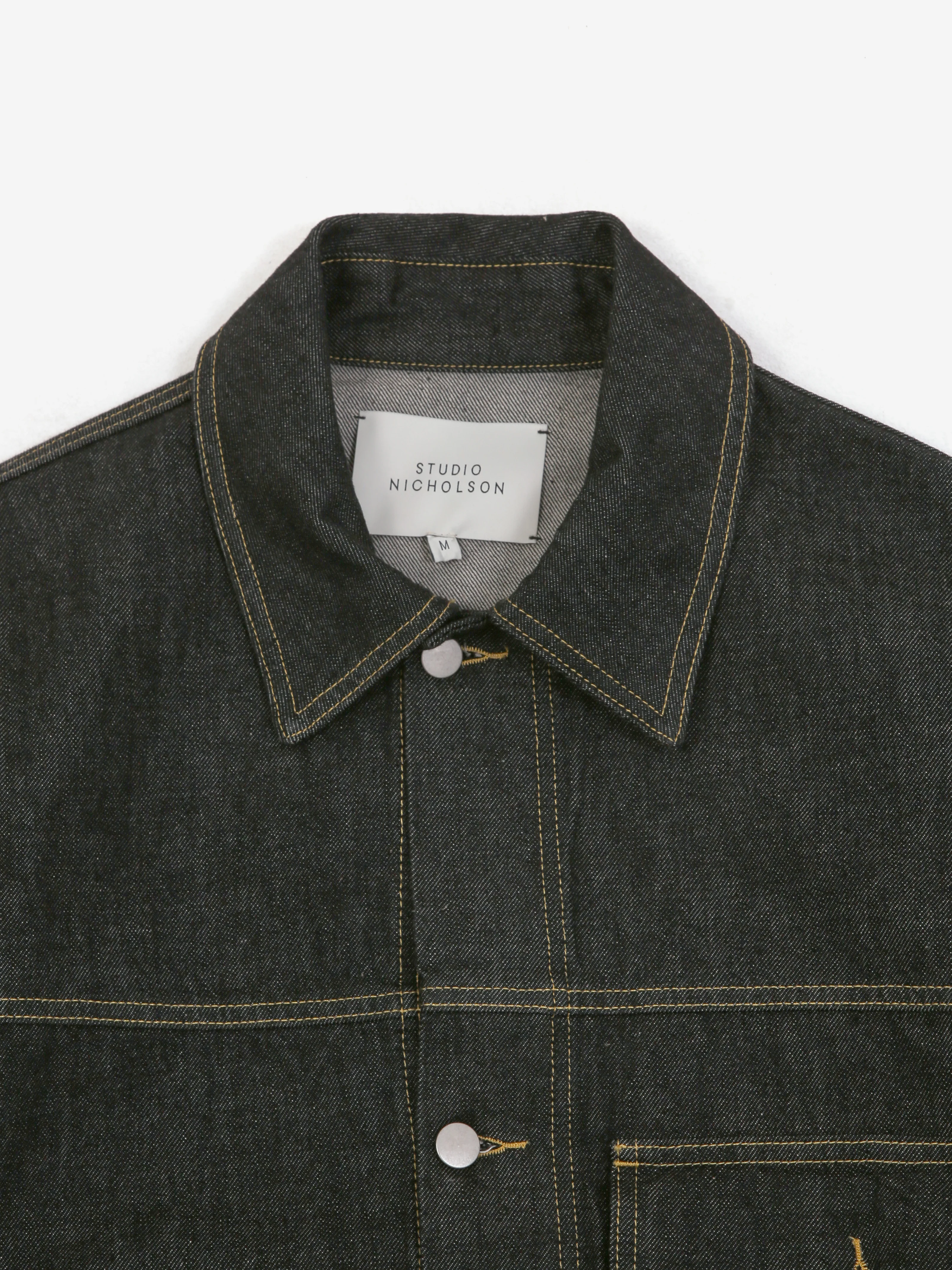 Studio Nicholson Petar Patch Pocket Denim Jacket - Black - Image 4
