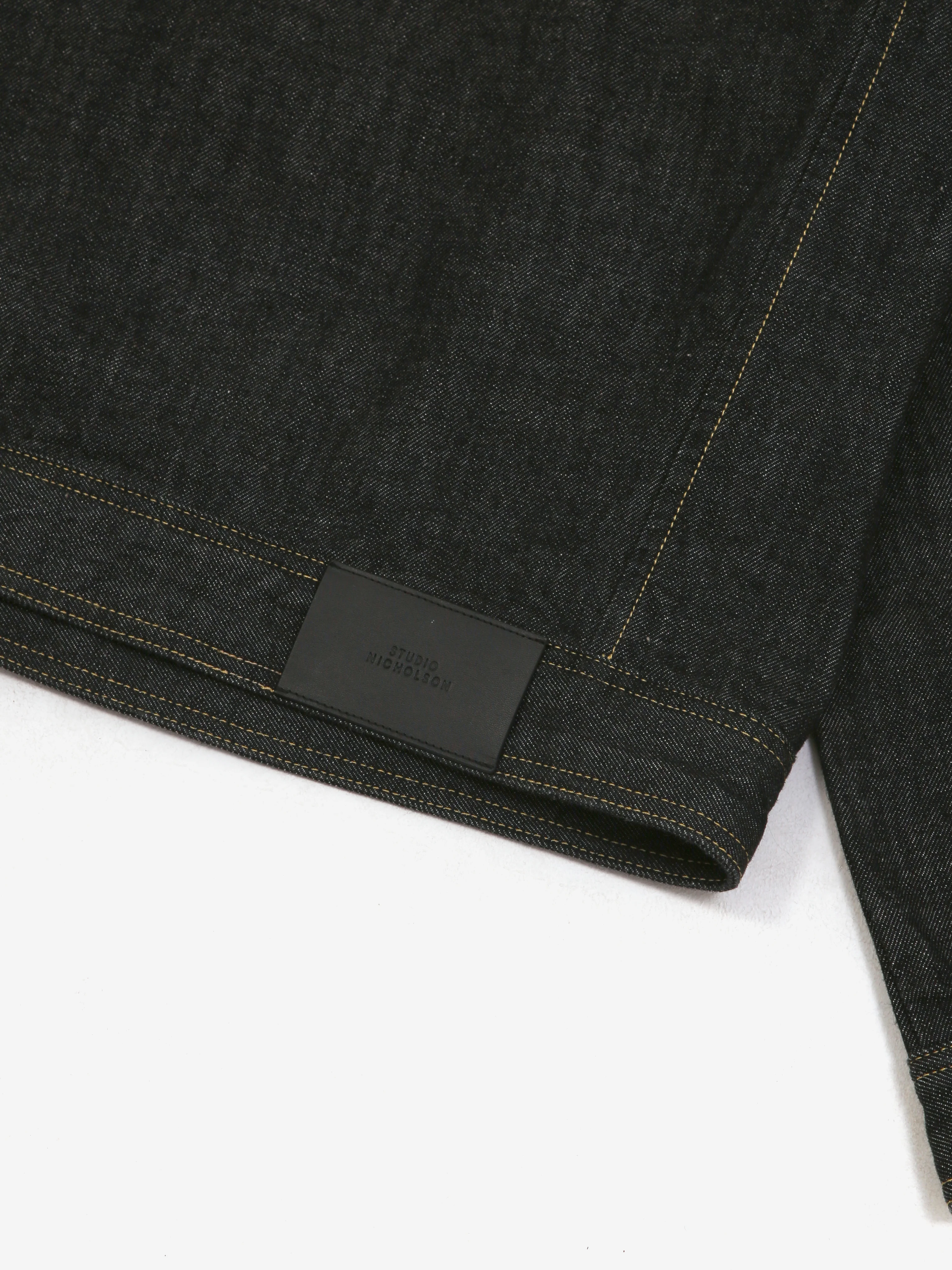 Studio Nicholson Petar Patch Pocket Denim Jacket - Black - Image 6