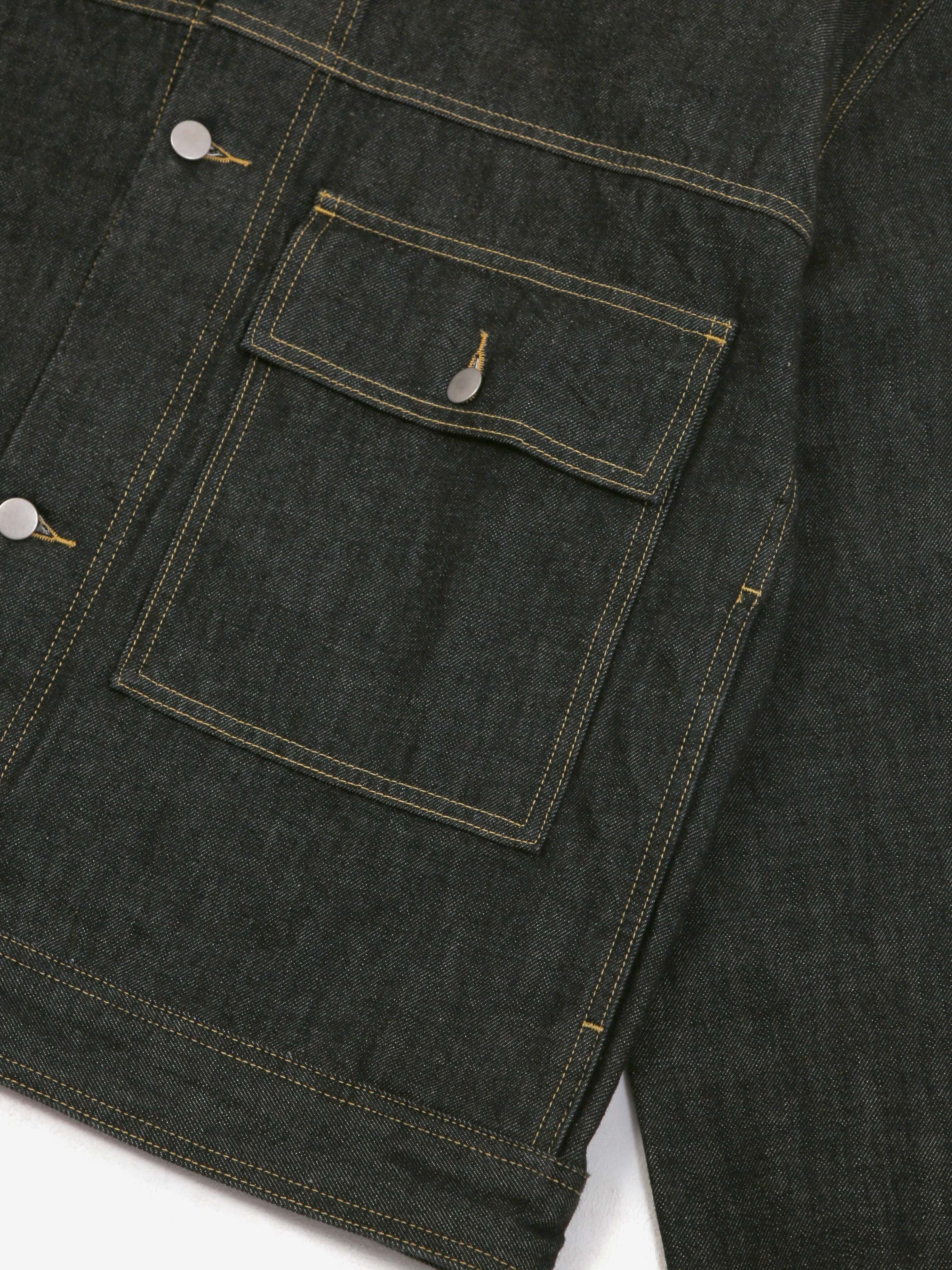 Studio Nicholson Petar Patch Pocket Denim Jacket - Black - Image 9