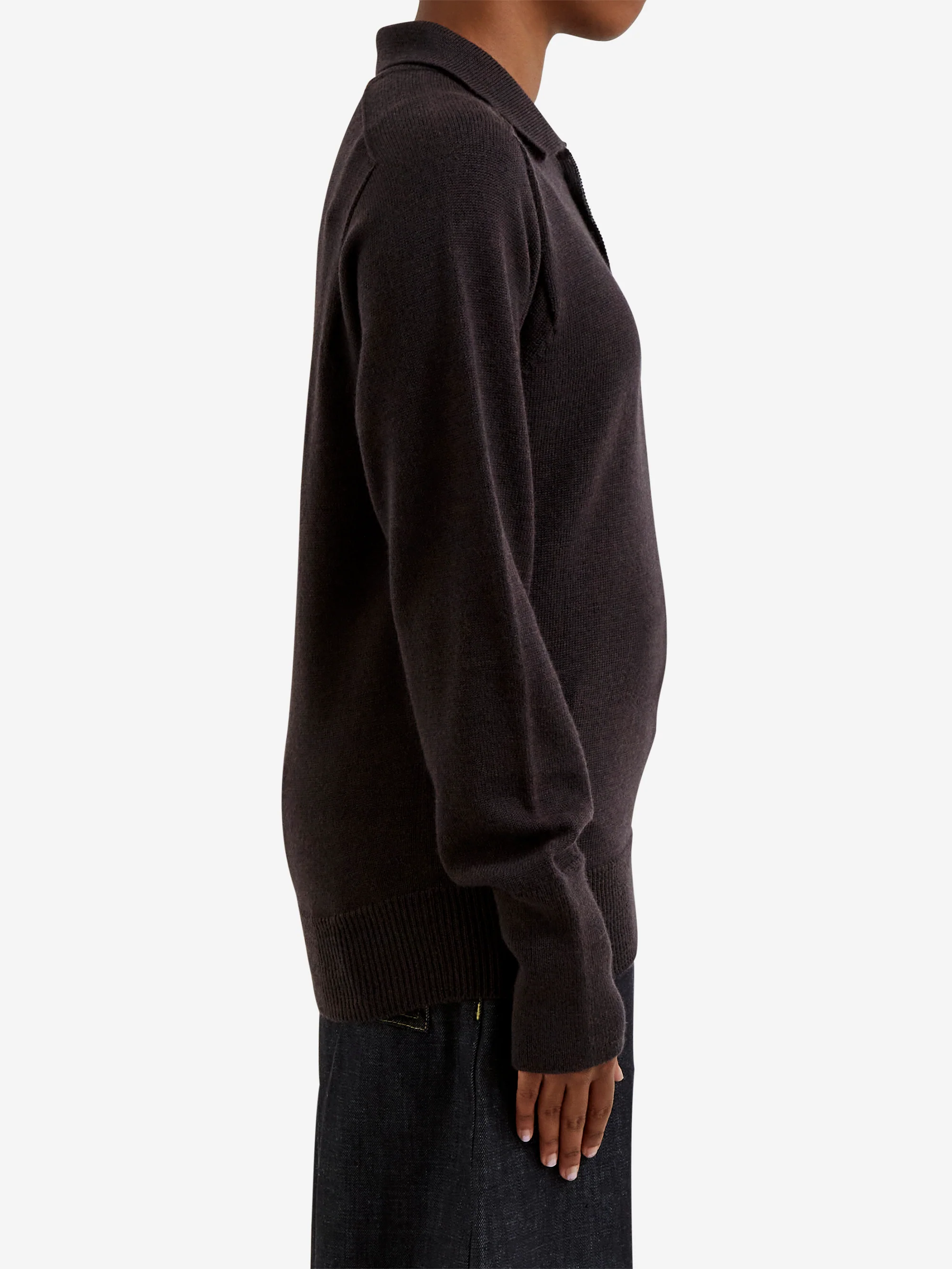 Studio Nicholson Polo Shirt Jumper - Walnut - Image 2