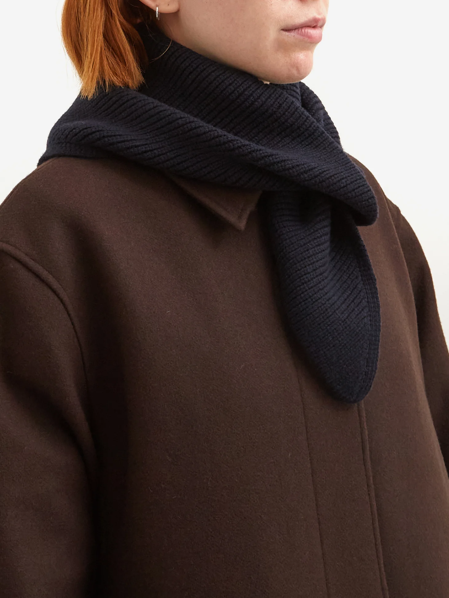 Studio Nicholson Pythagoras 12G Triangle Scarf - Darkest Navy - Image 2