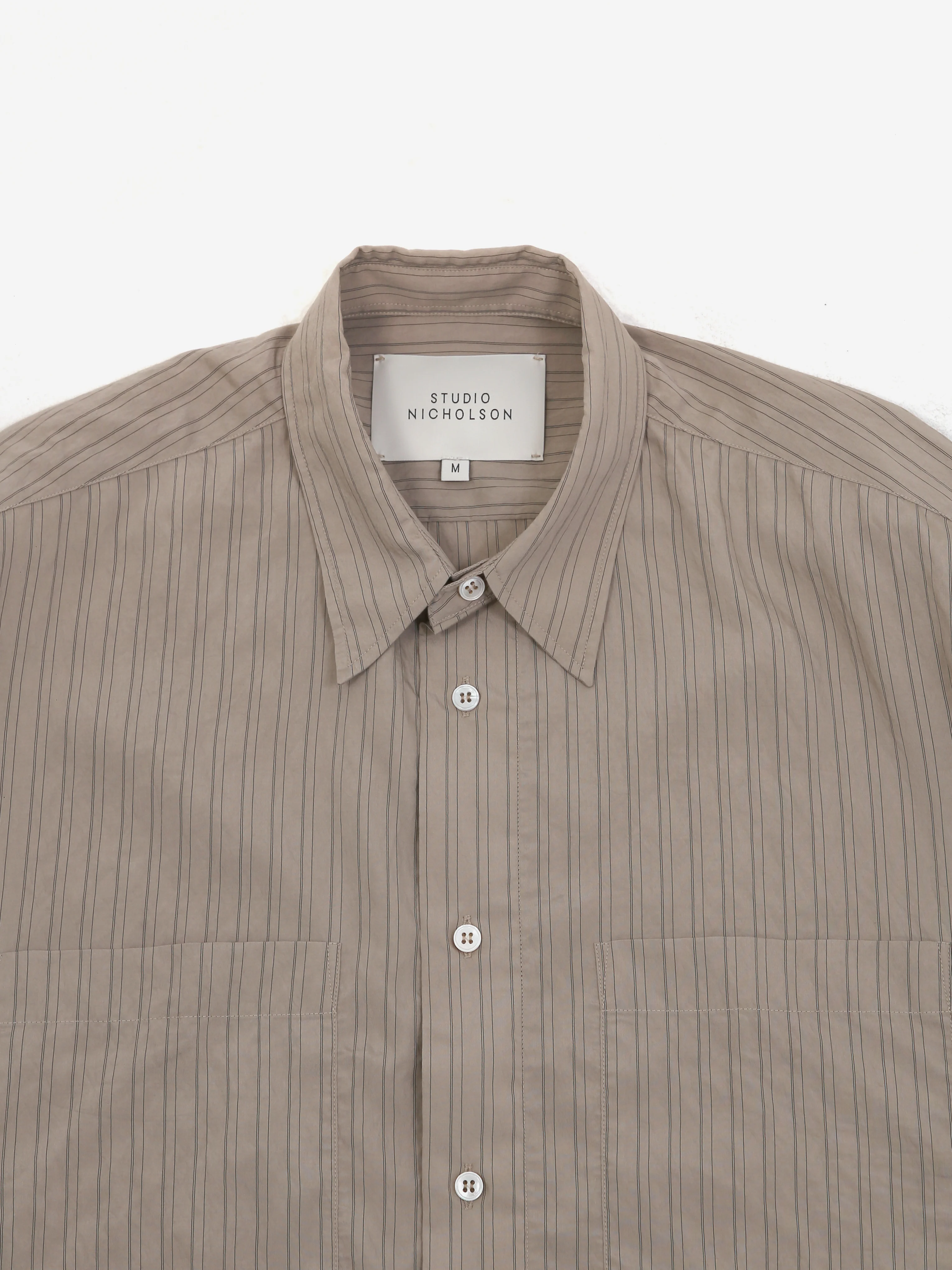 Studio Nicholson Salin Shirt - Pebble/Black - Image 3