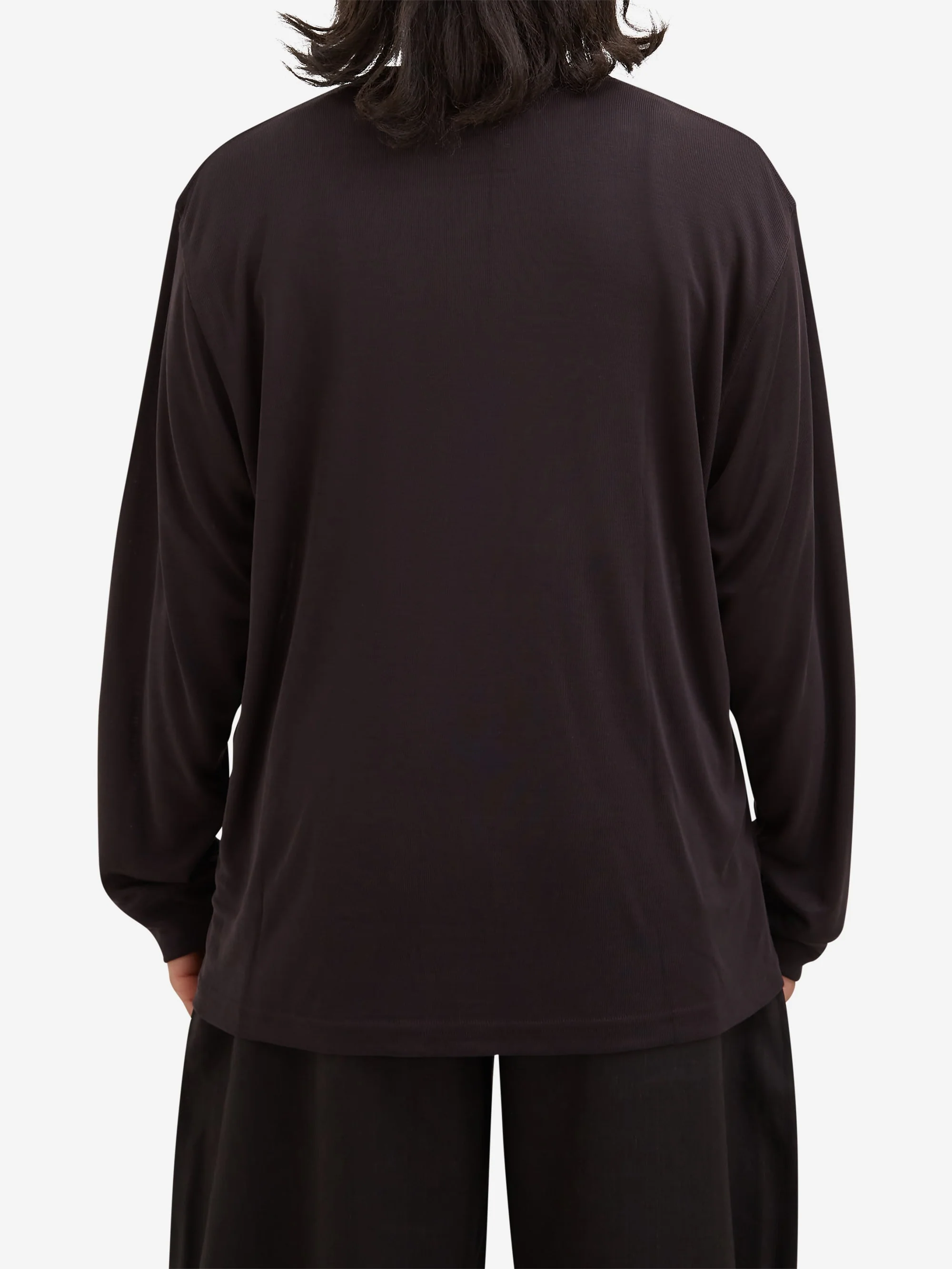 Studio Nicholson Simmons Long Sleeve Tee - Black Grape - Image 3
