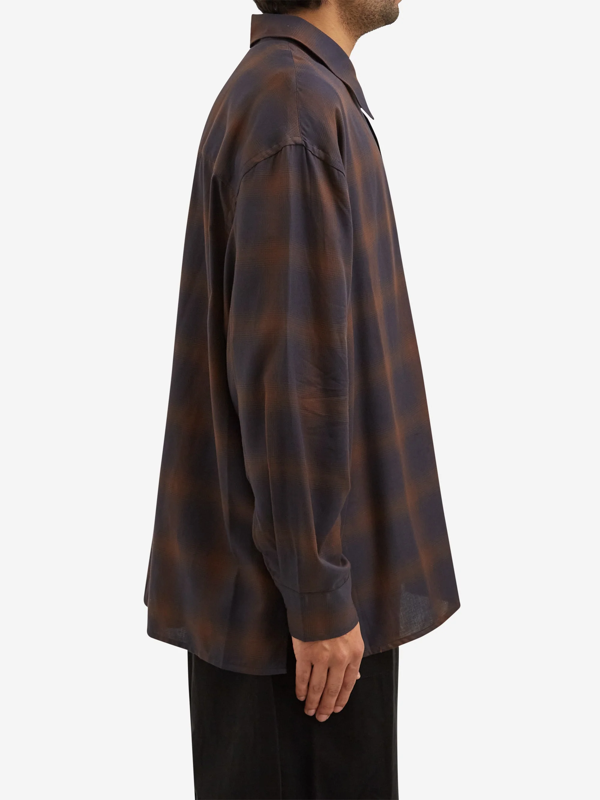 Studio Nicholson Strike Shirt - Navy/Espresso - Image 5