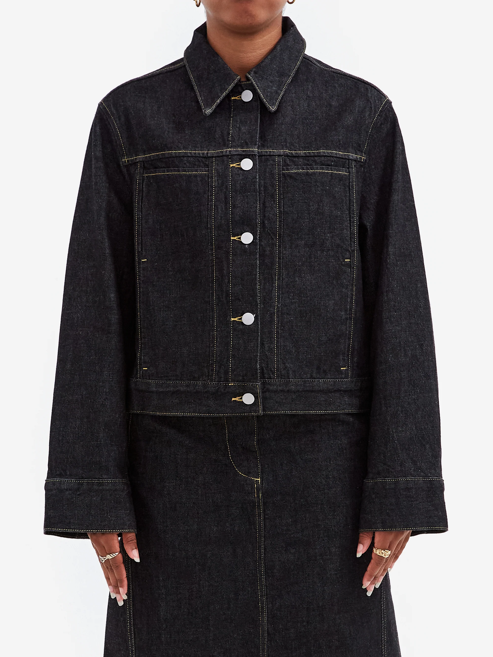 Studio Nicholson Tahoe Box Denim Jacket - Black - Image 2