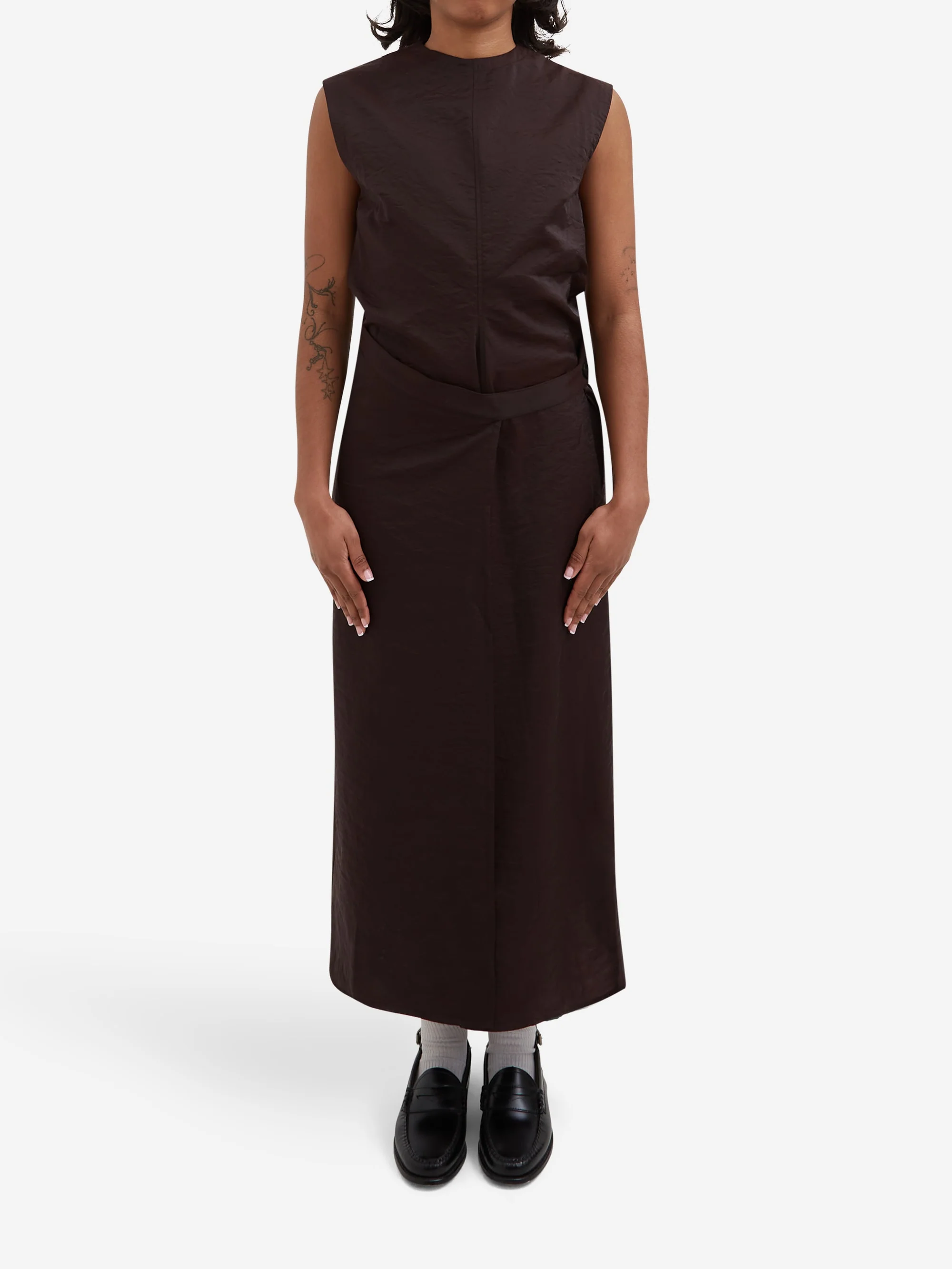 Studio Nicholson Verve Strap Volume Dress - Cocoa