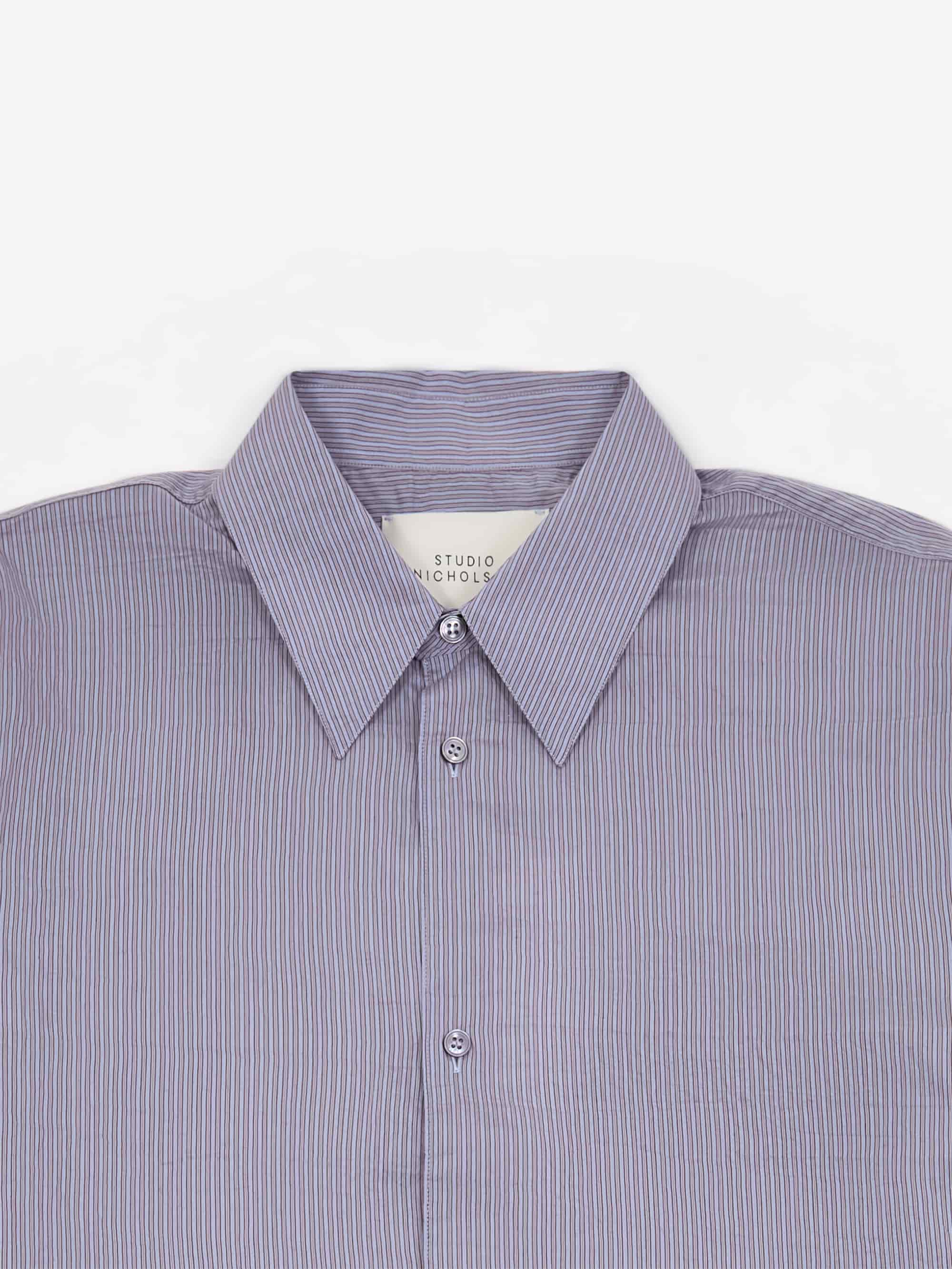 Studio Nicholson View Shirt - Lilac Stripe - Image 3