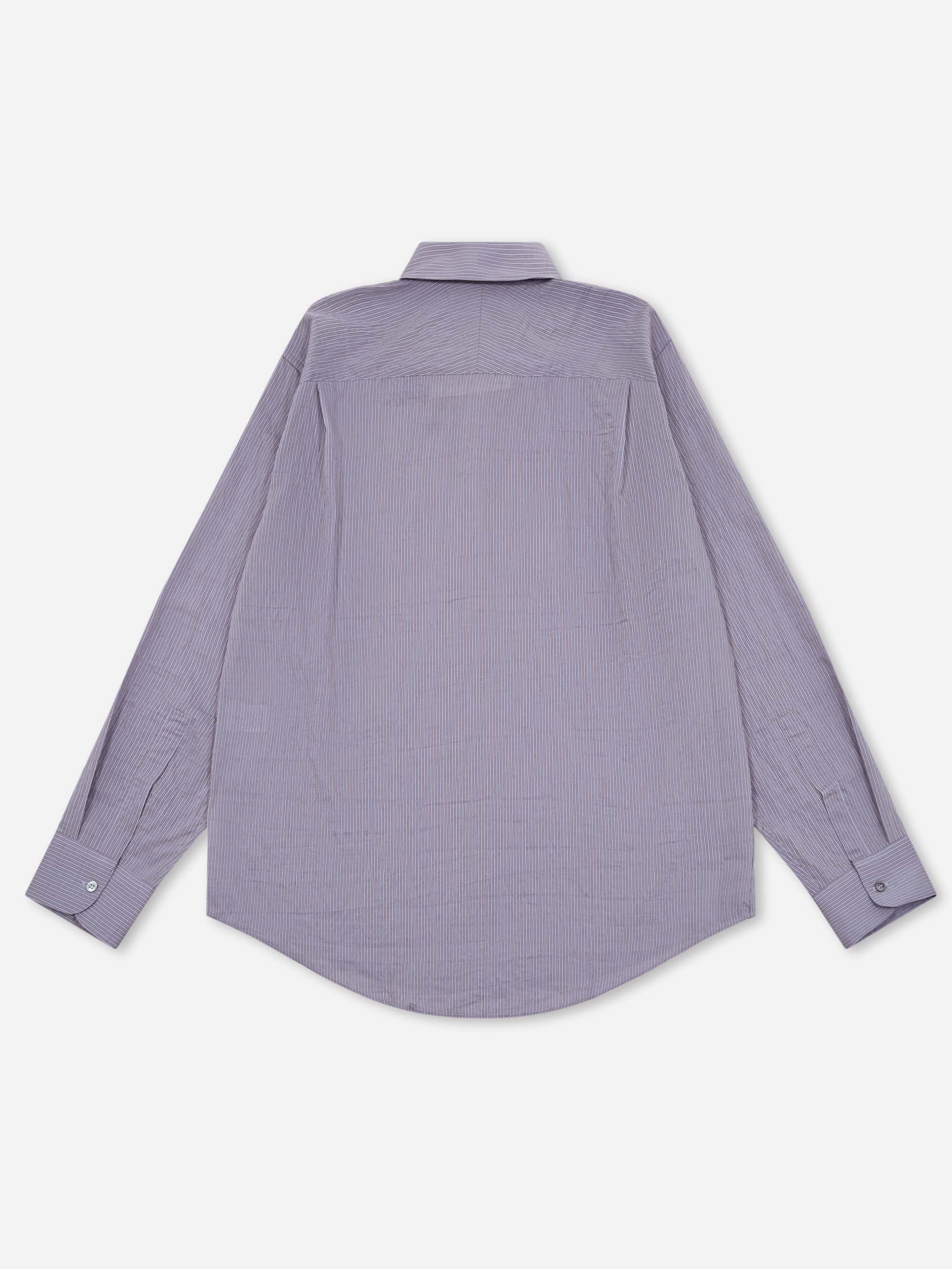Studio Nicholson View Shirt - Lilac Stripe - Image 4