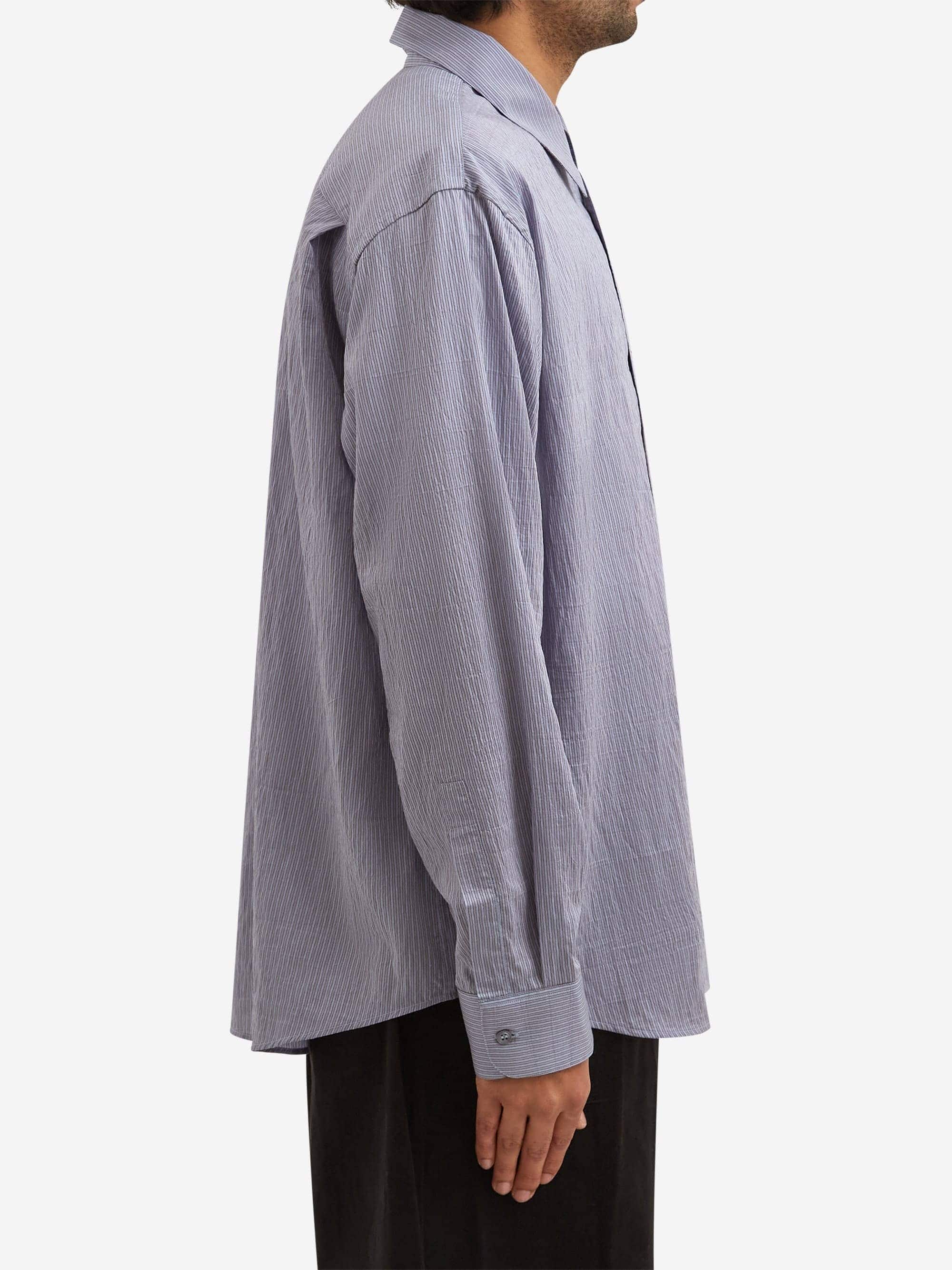 Studio Nicholson View Shirt - Lilac Stripe - Image 5