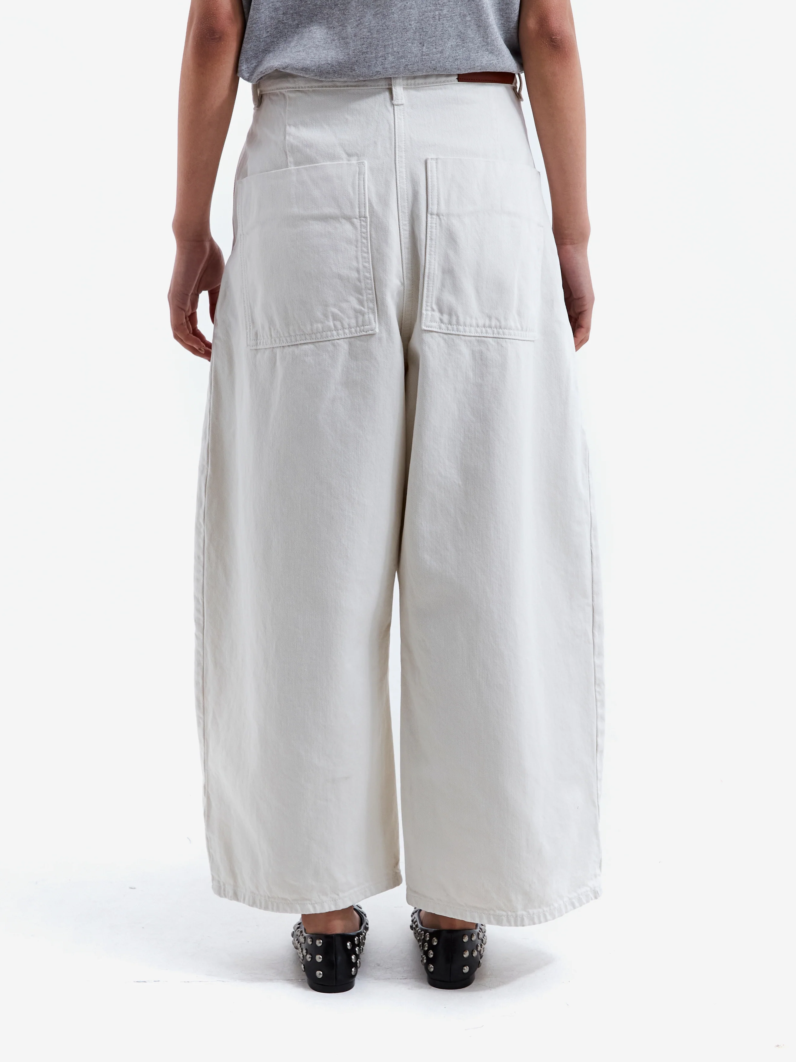 Studio Nicholson Chalco Wide Crop Pant - Ice - Image 3