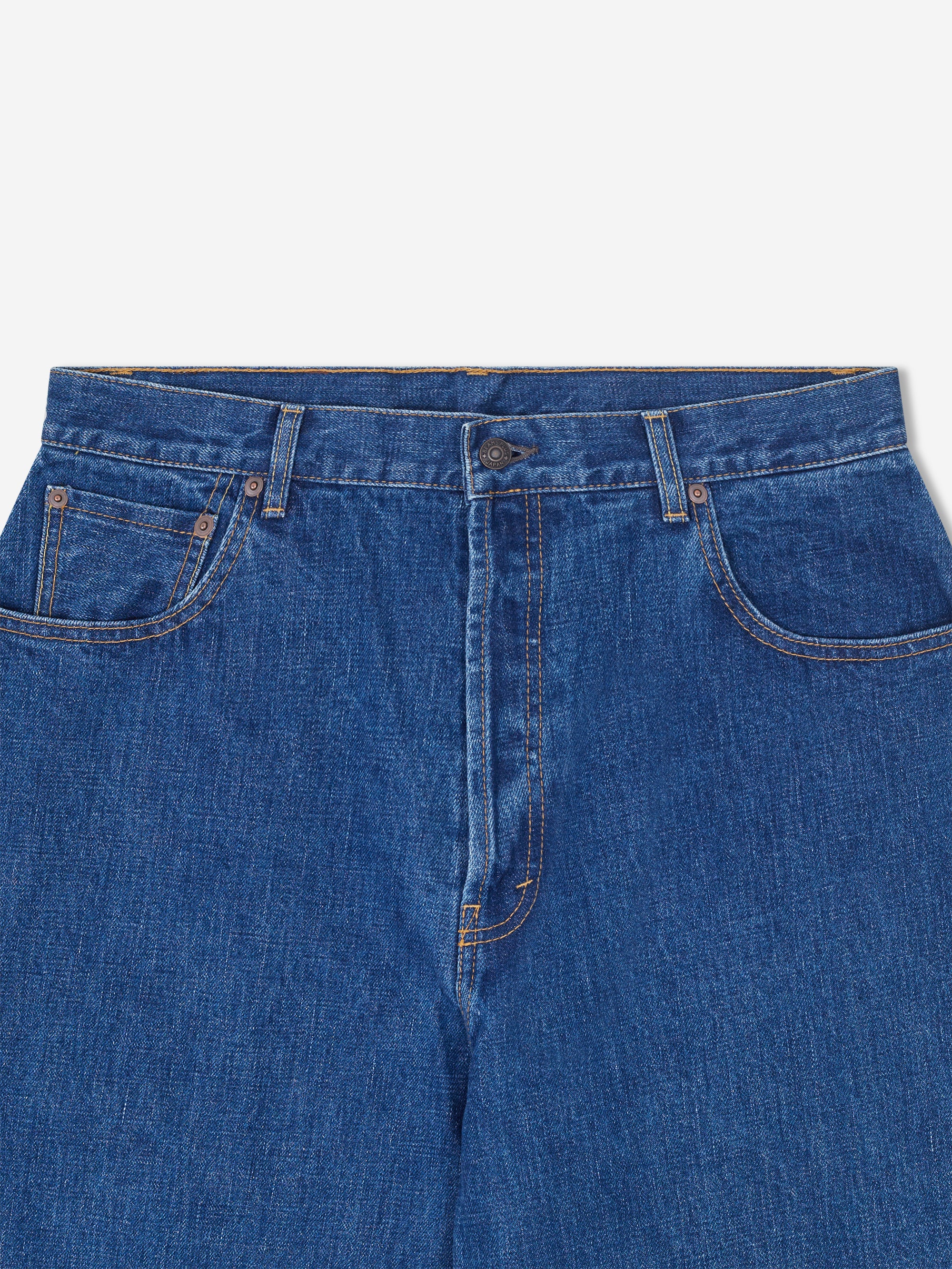 Studio Nicholson x Beams Plus 5 Pocket Denim Jean - Faded Blue - Image 2