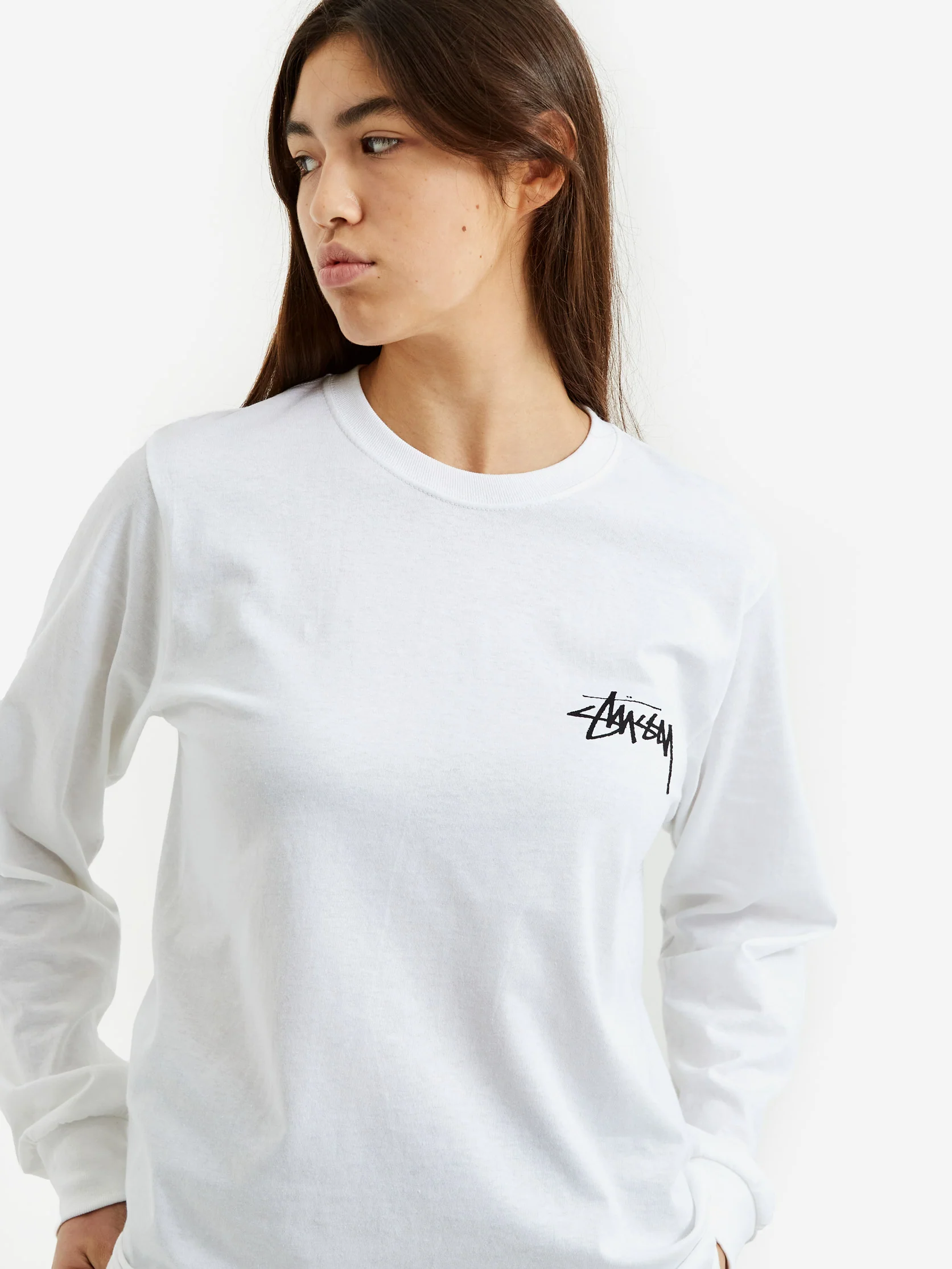 Stussy 8 Ball Fade LS T-Shirt - White - Image 4