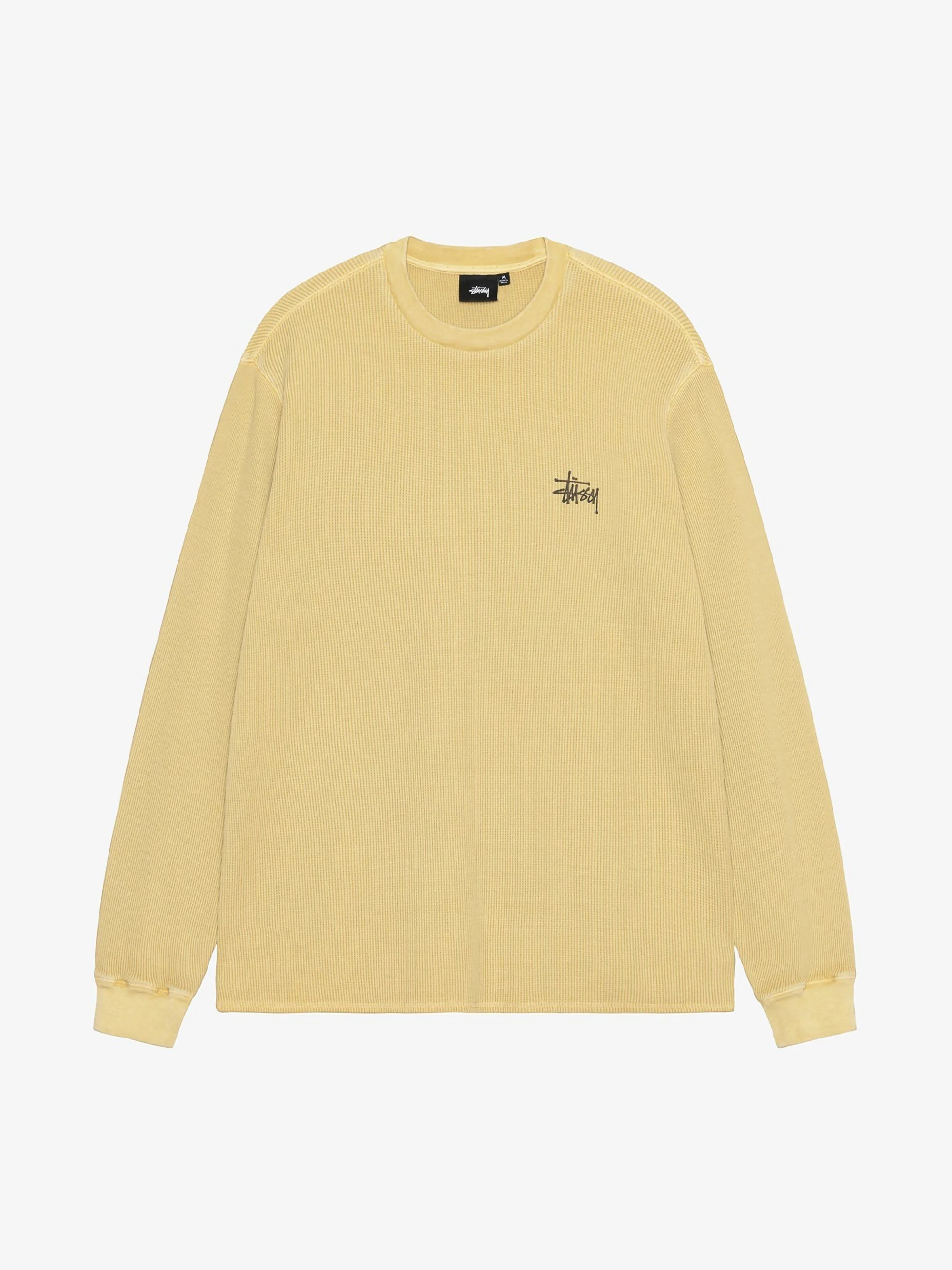 Stussy Basic Stock Long Sleeve Thermal - Dusty Yellow - Image 4