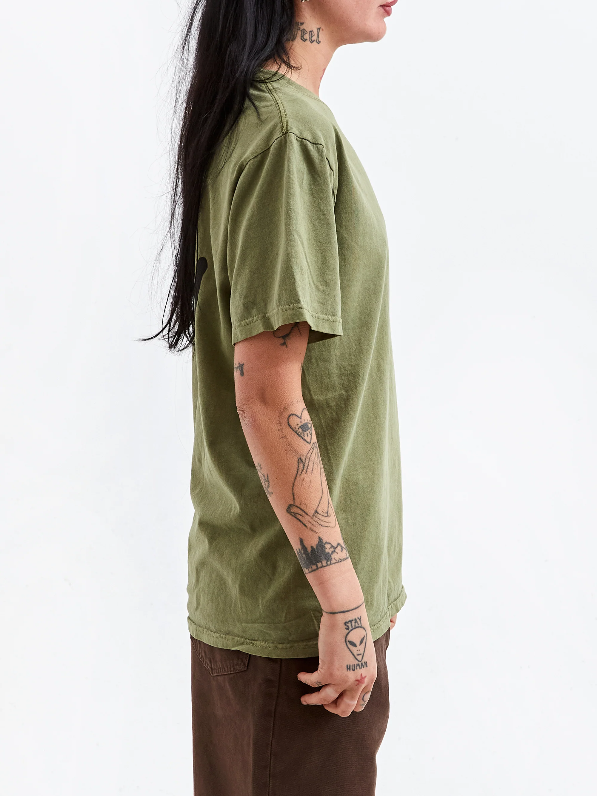 Stussy Basic Stussy Pig Dyed T-Shirt - Olive - Image 2