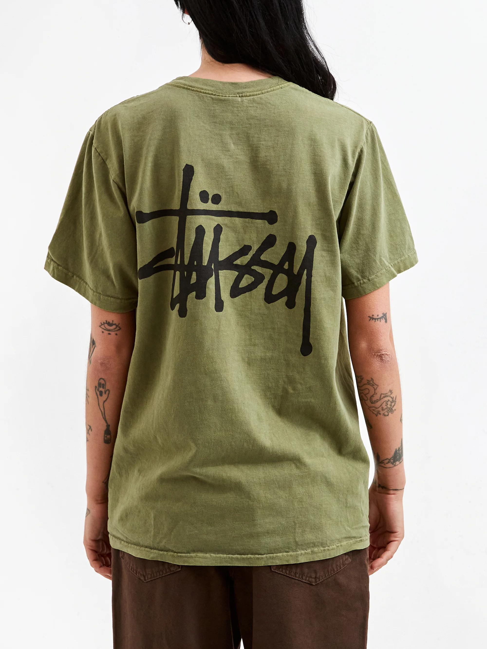 Stussy Basic Stussy Pig Dyed T-Shirt - Olive - Image 3