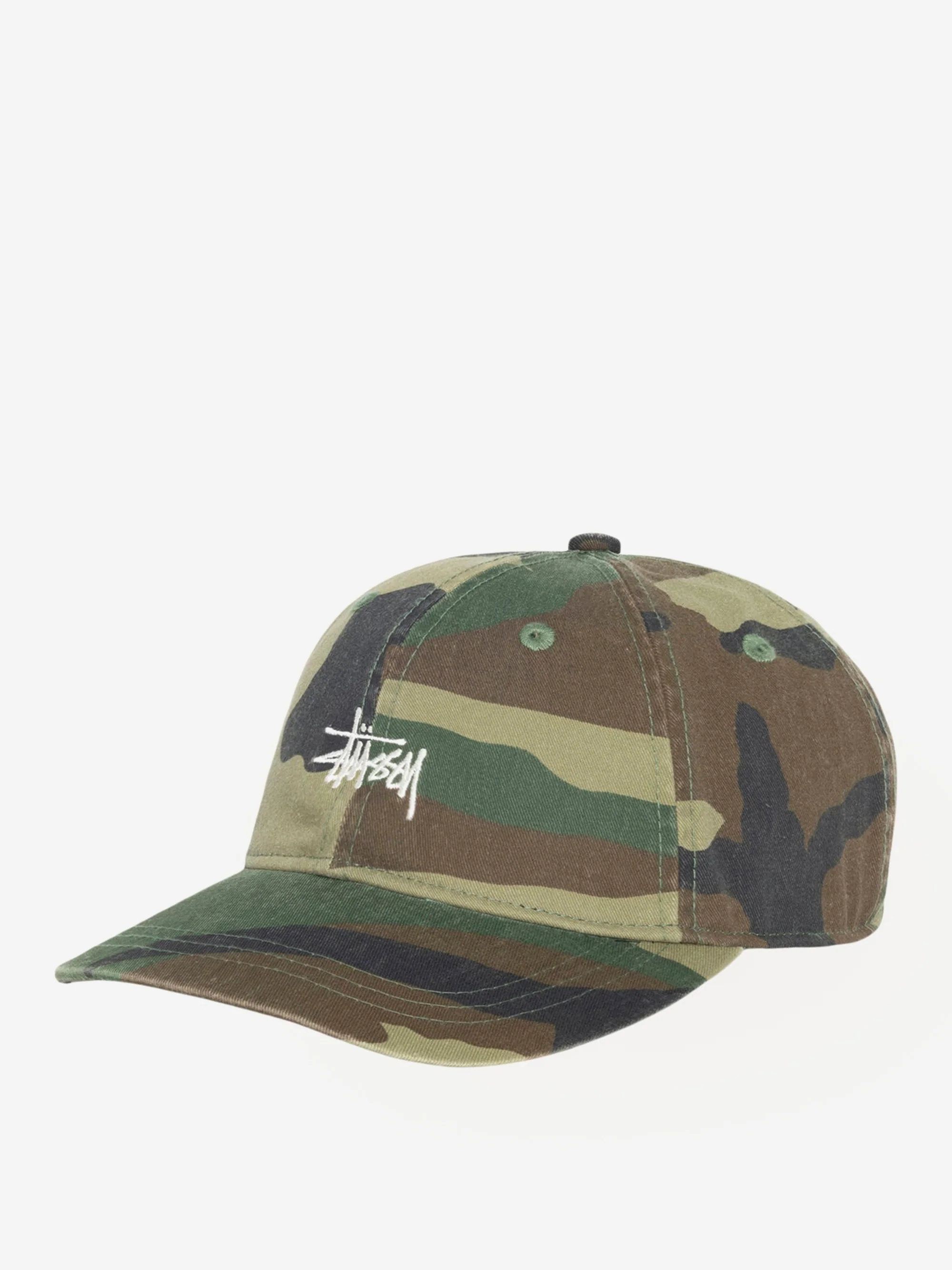 Stussy Basic Washed Low Pro Cap - Woodland Camo