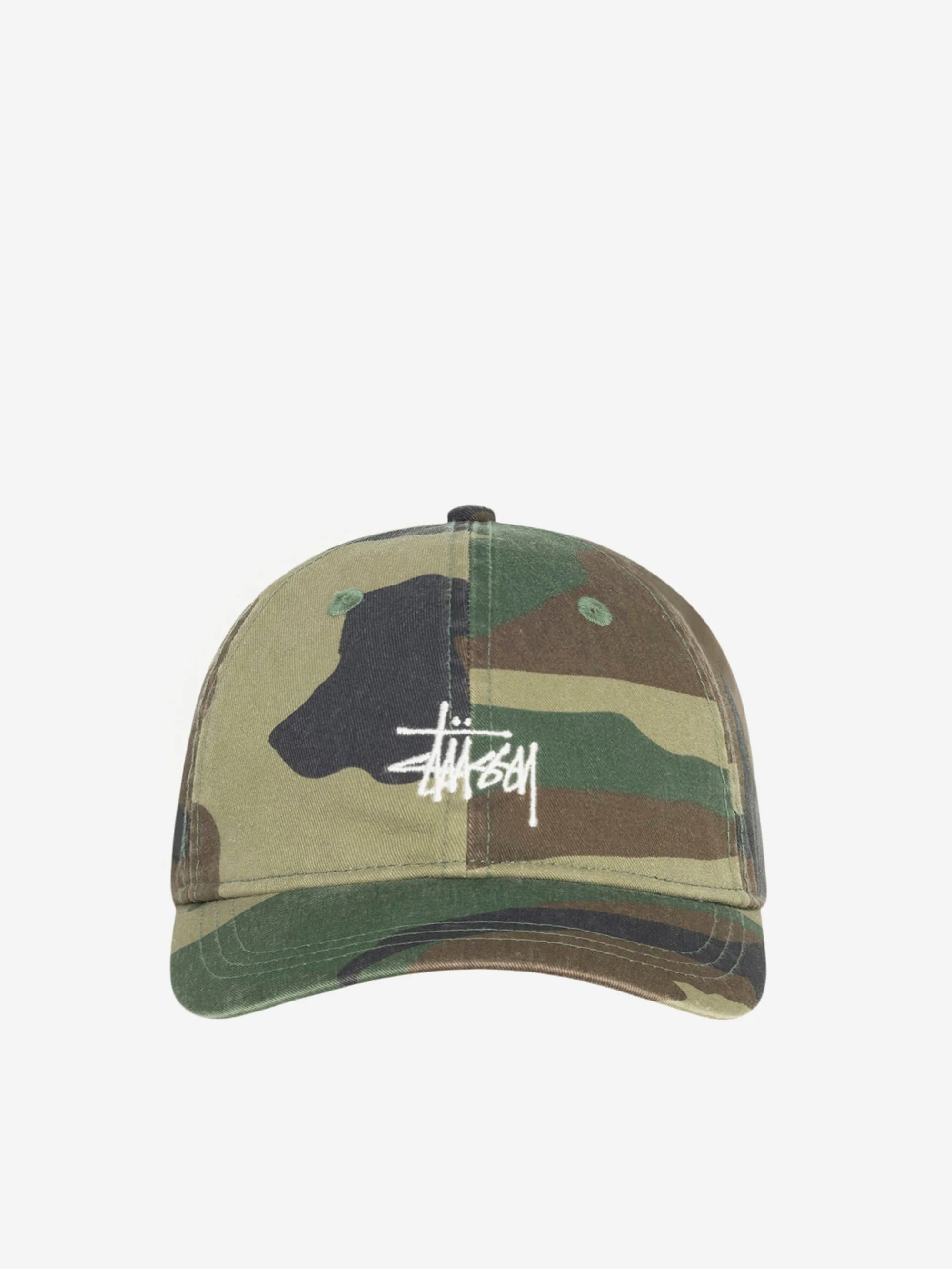Stussy Basic Washed Low Pro Cap - Woodland Camo - Image 2