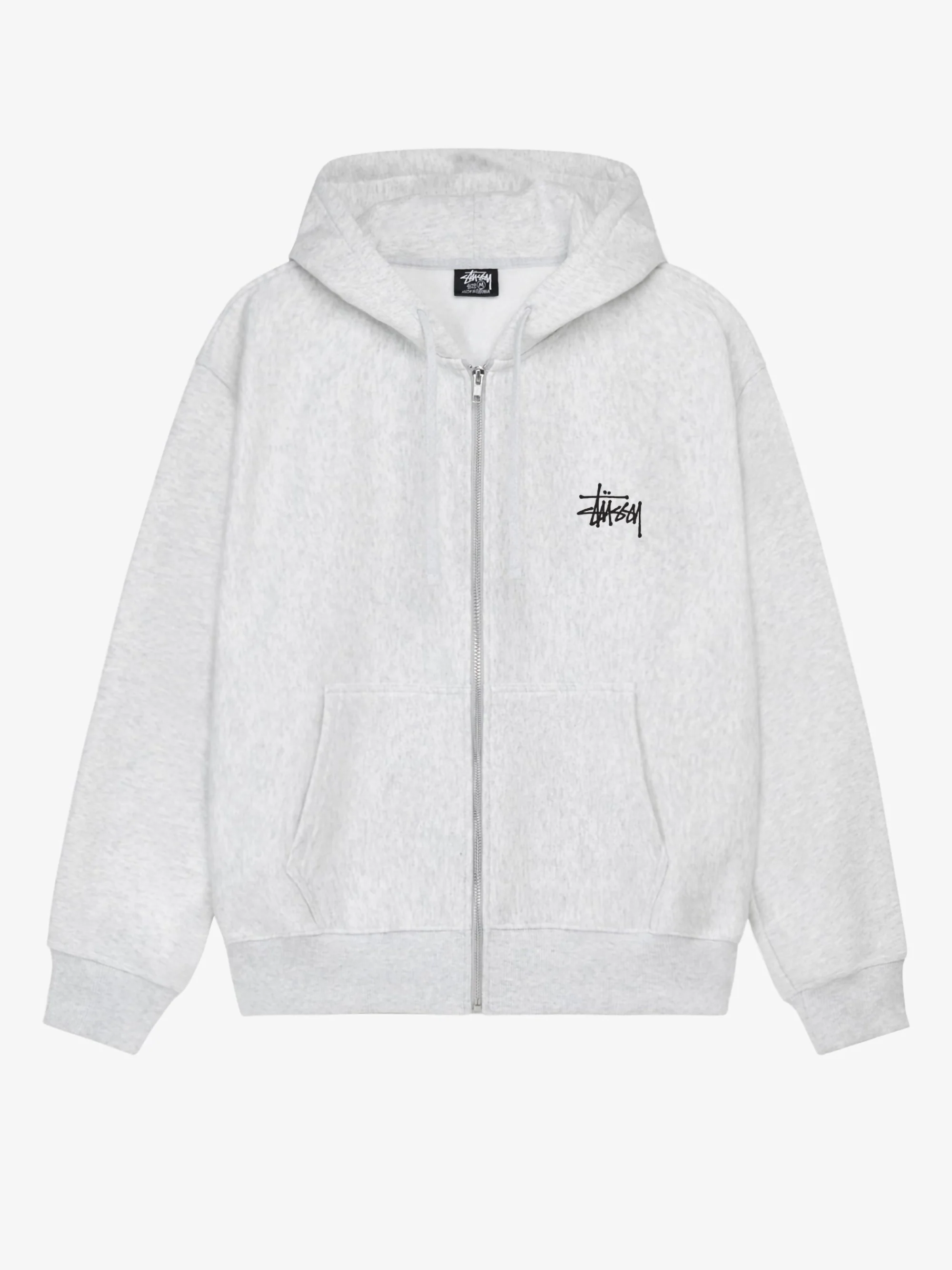 Stussy Basic Zip Hoodie - Ash Heather - Image 5