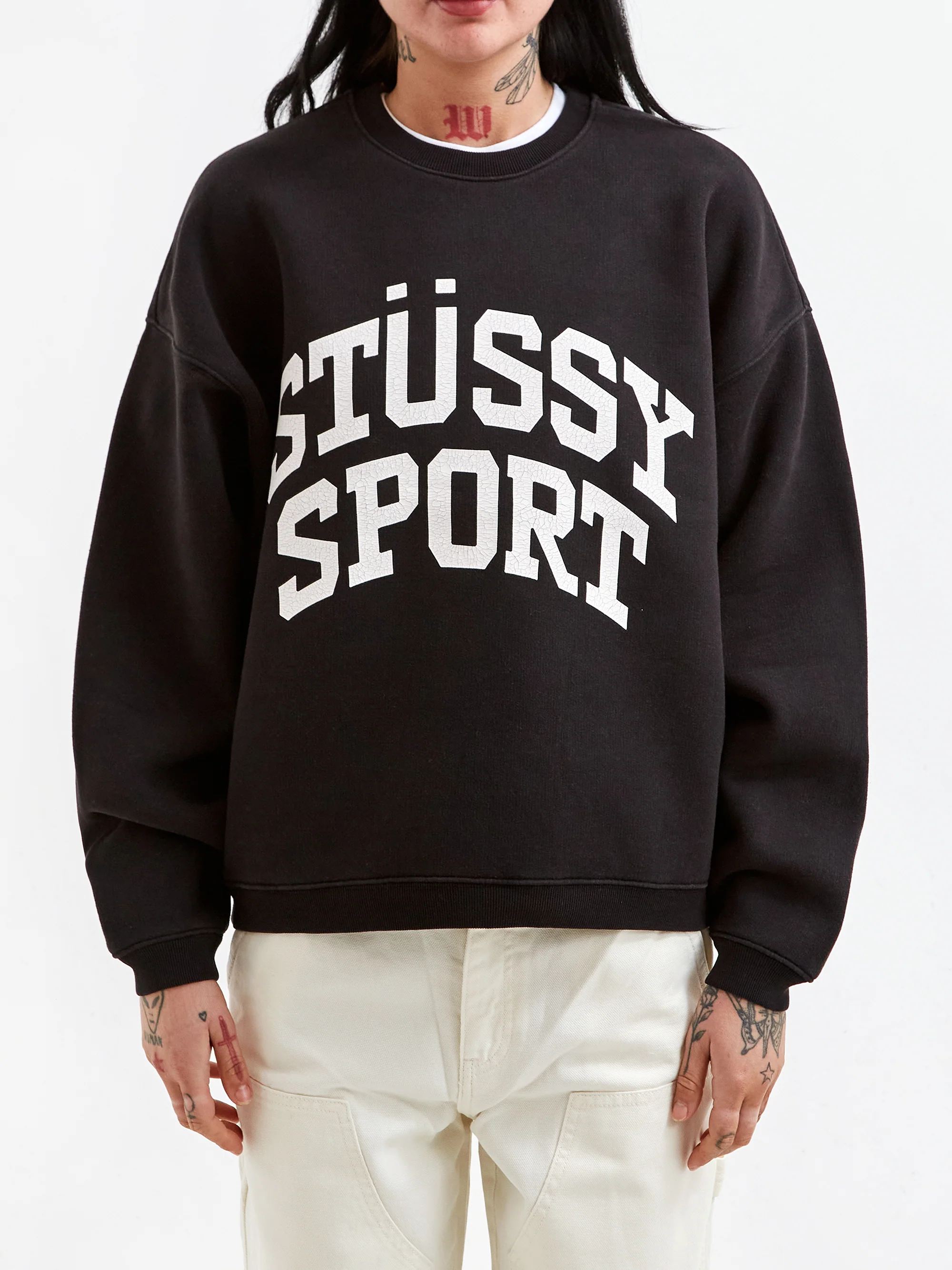 Stüssy Big Crackle Sport Crew W - Washed Black