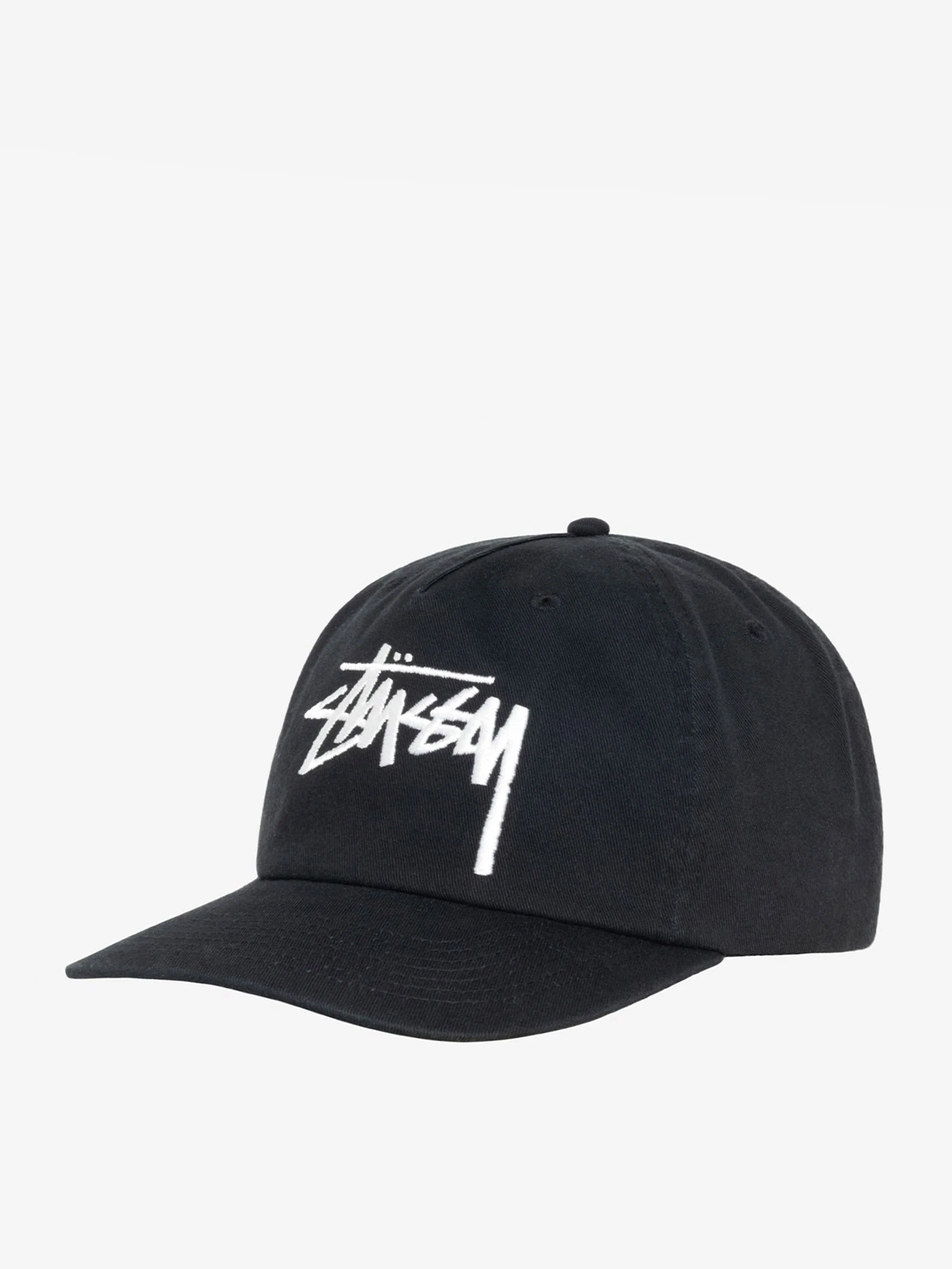 Stussy Big Stock Mid Depth Cap - Shadow Black