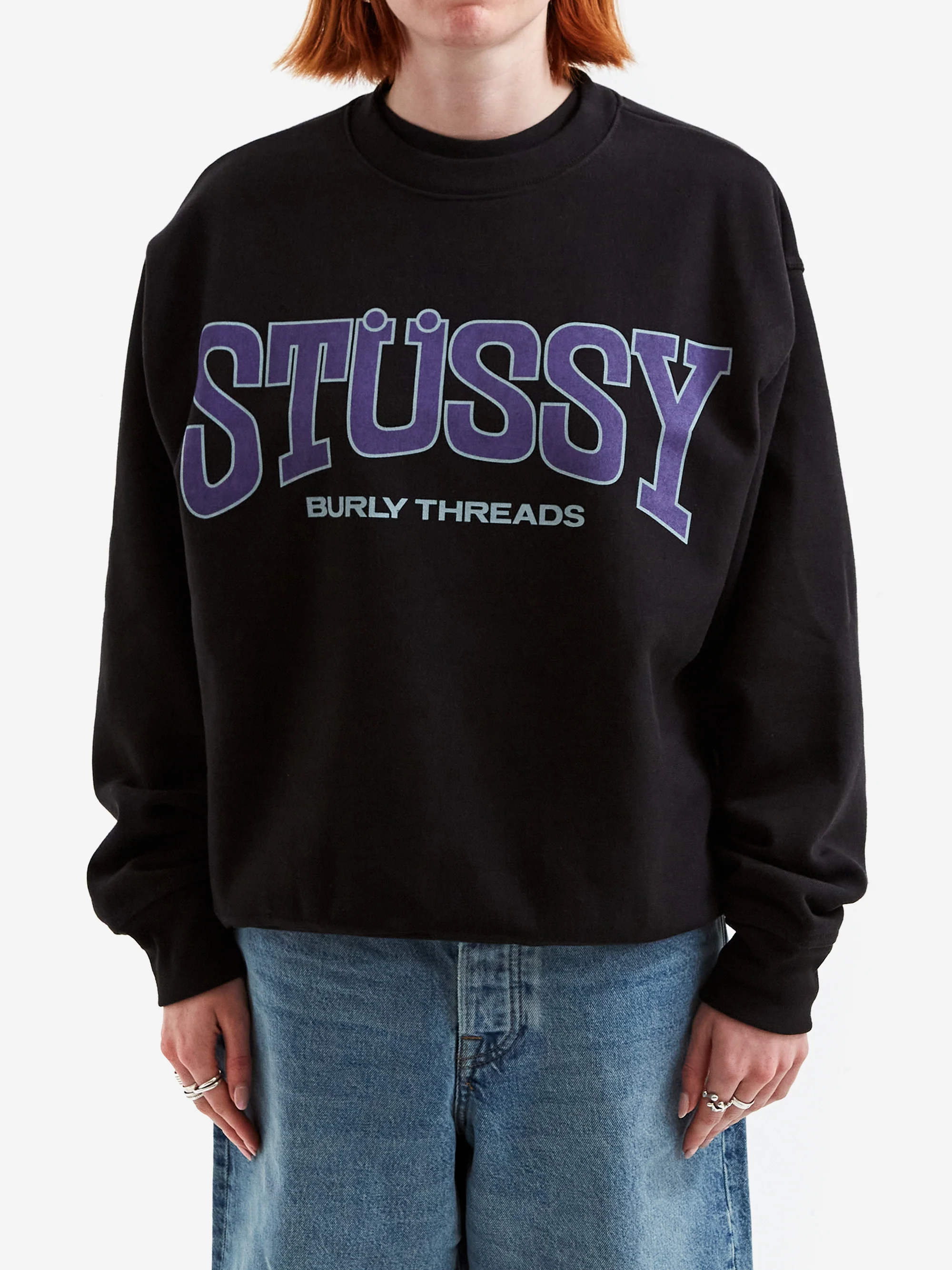 Stussy Burly Threads Crewneck - Black