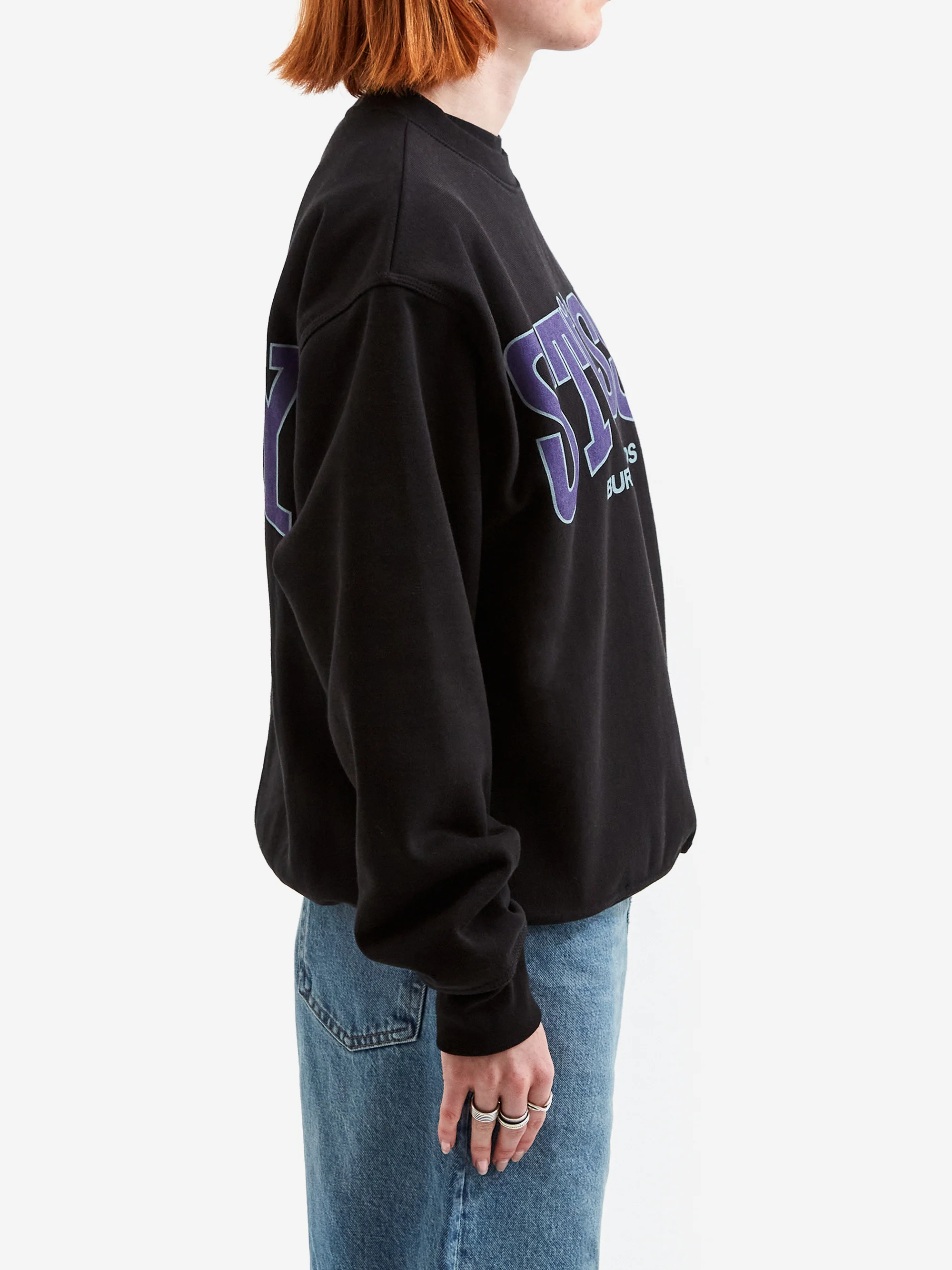 Stussy Burly Threads Crewneck - Black - Image 2