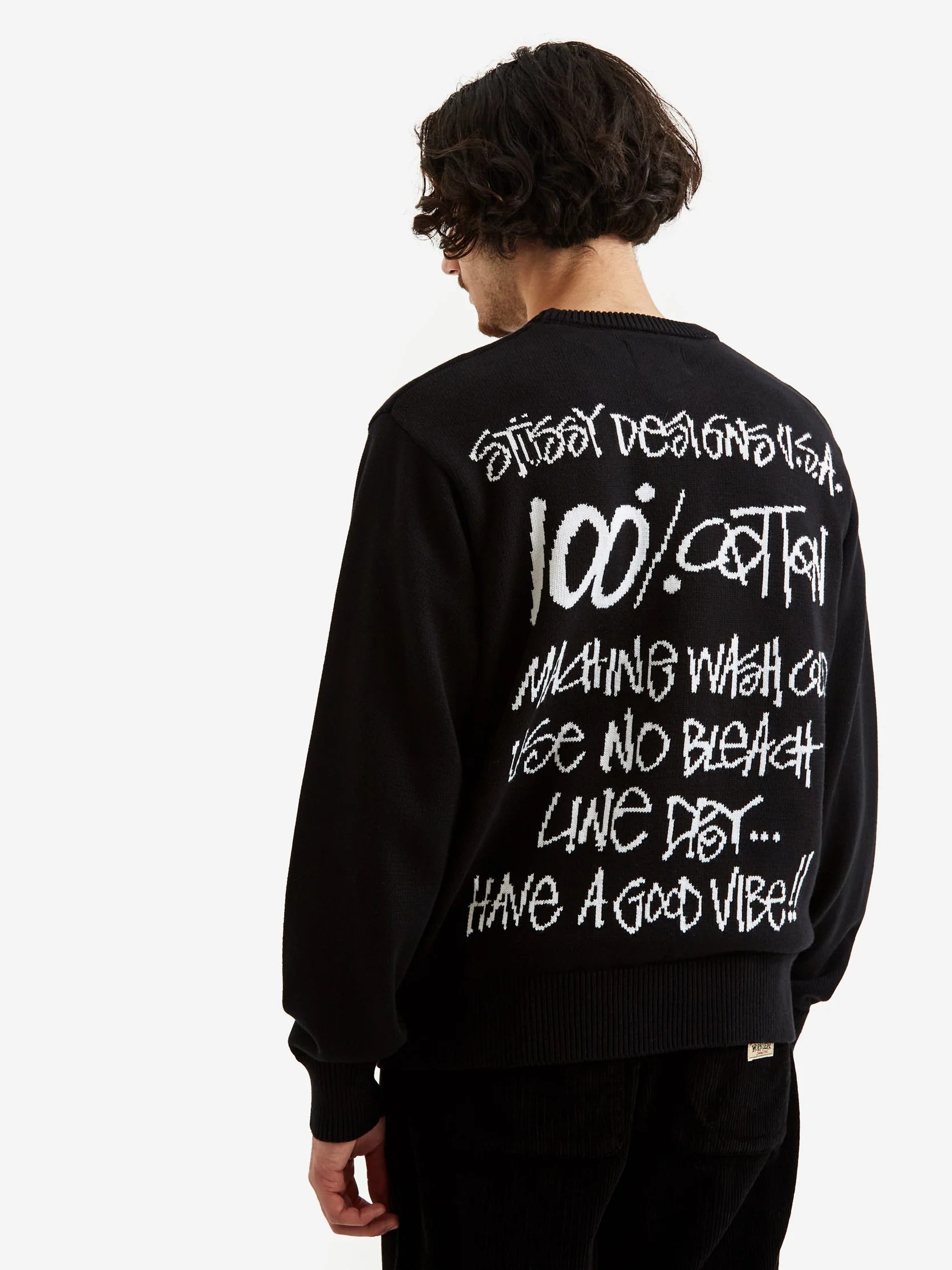 Stussy Care Label Sweater - Black - Image 7