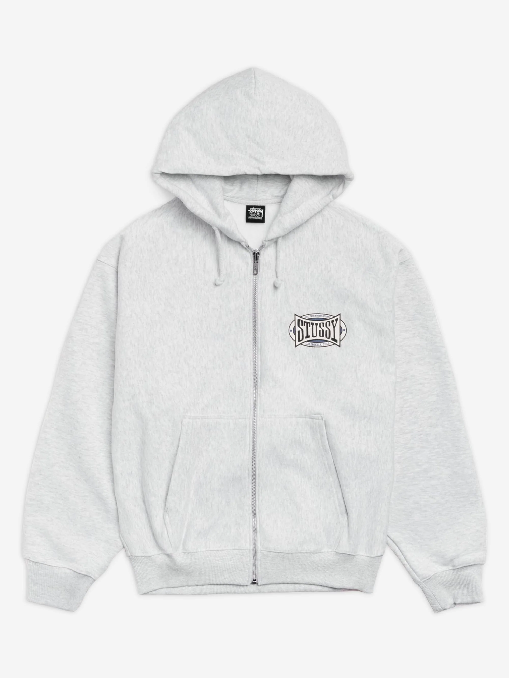 Stussy Champion Oval Zip Hood - Ash Heather