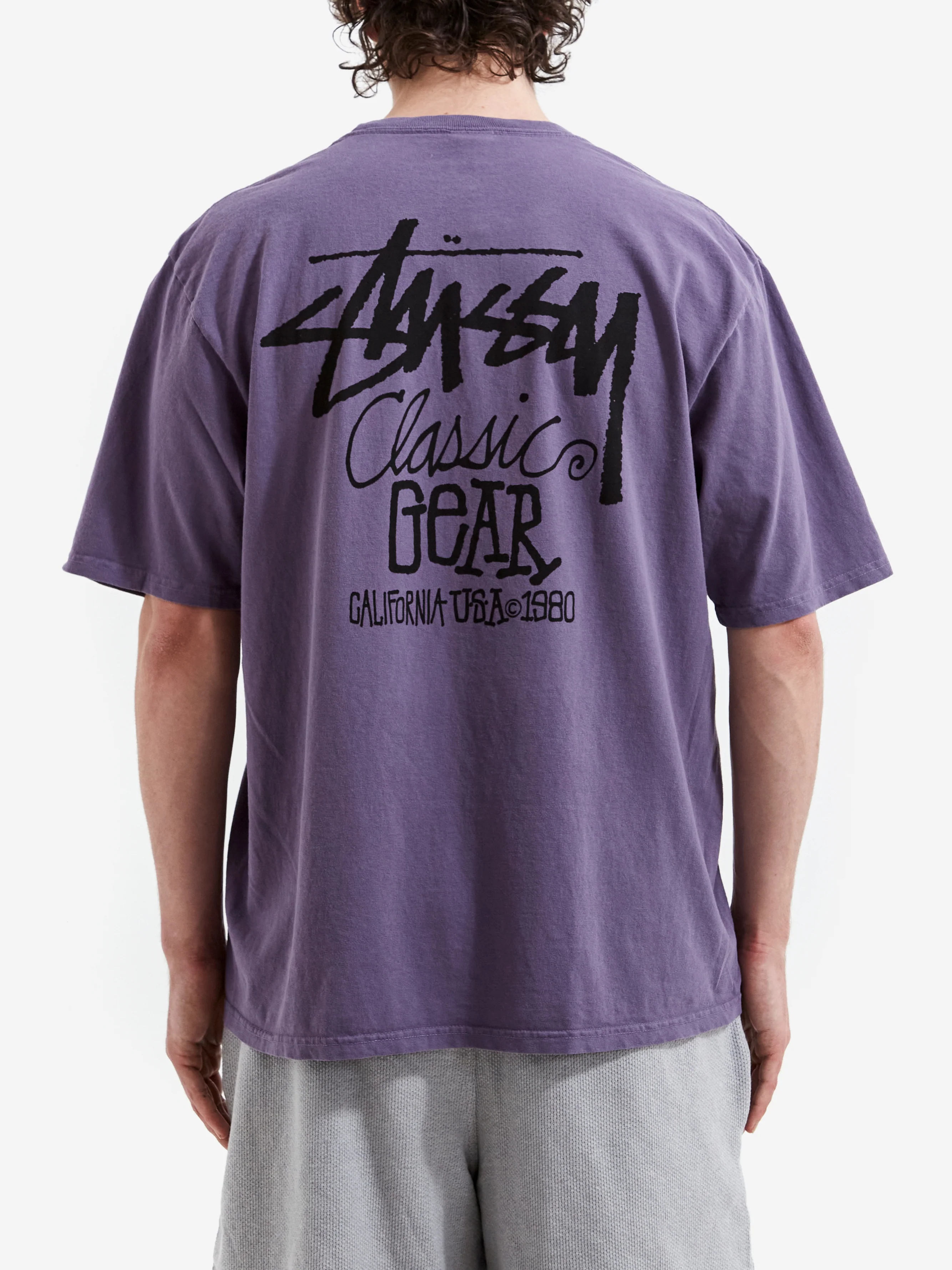 Stussy Classic Gear Pigment Dyed Tee - Grape - Image 5