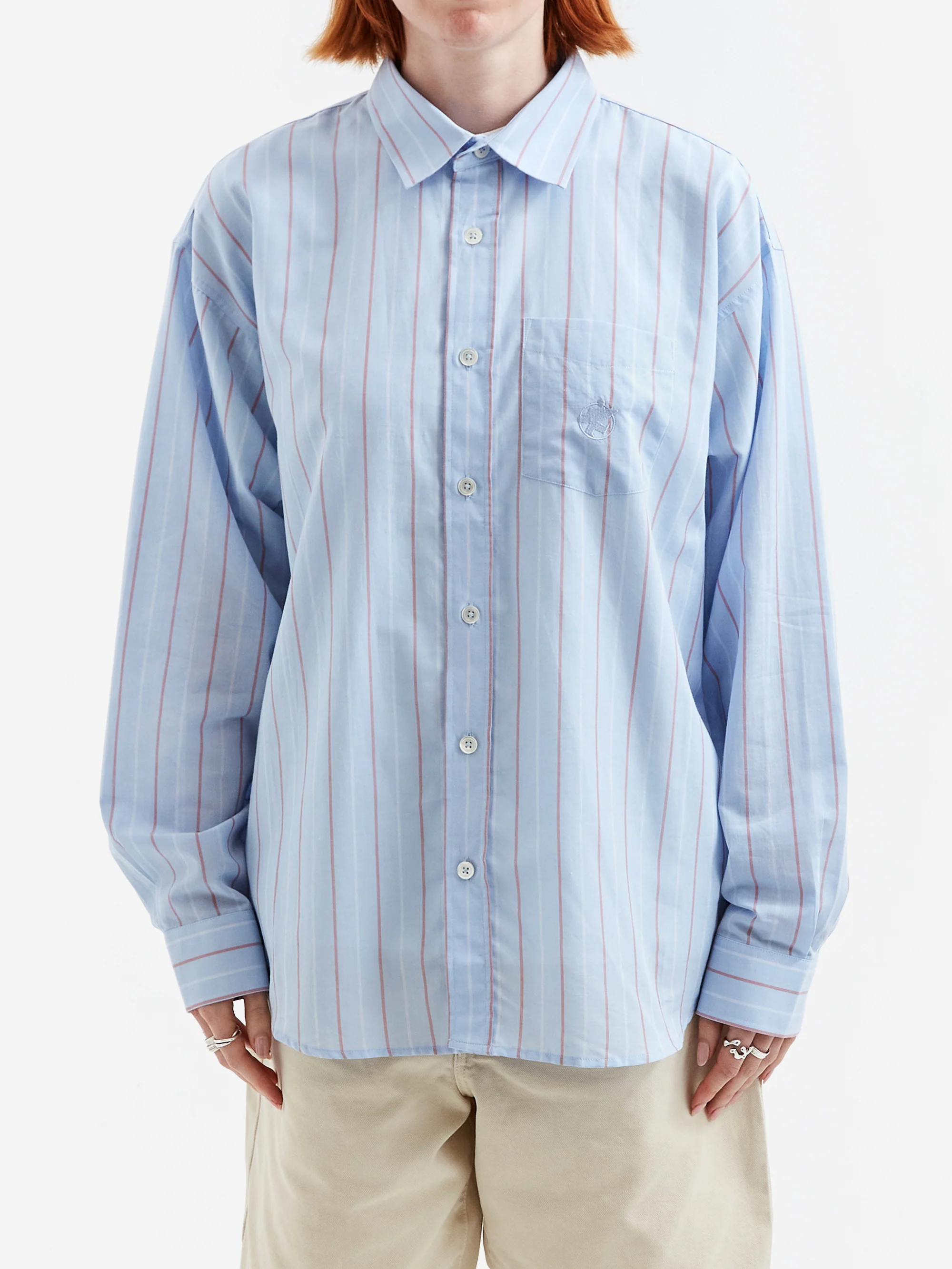 Stussy Classic Long Sleeve Stripe Shirt W - Light Blue