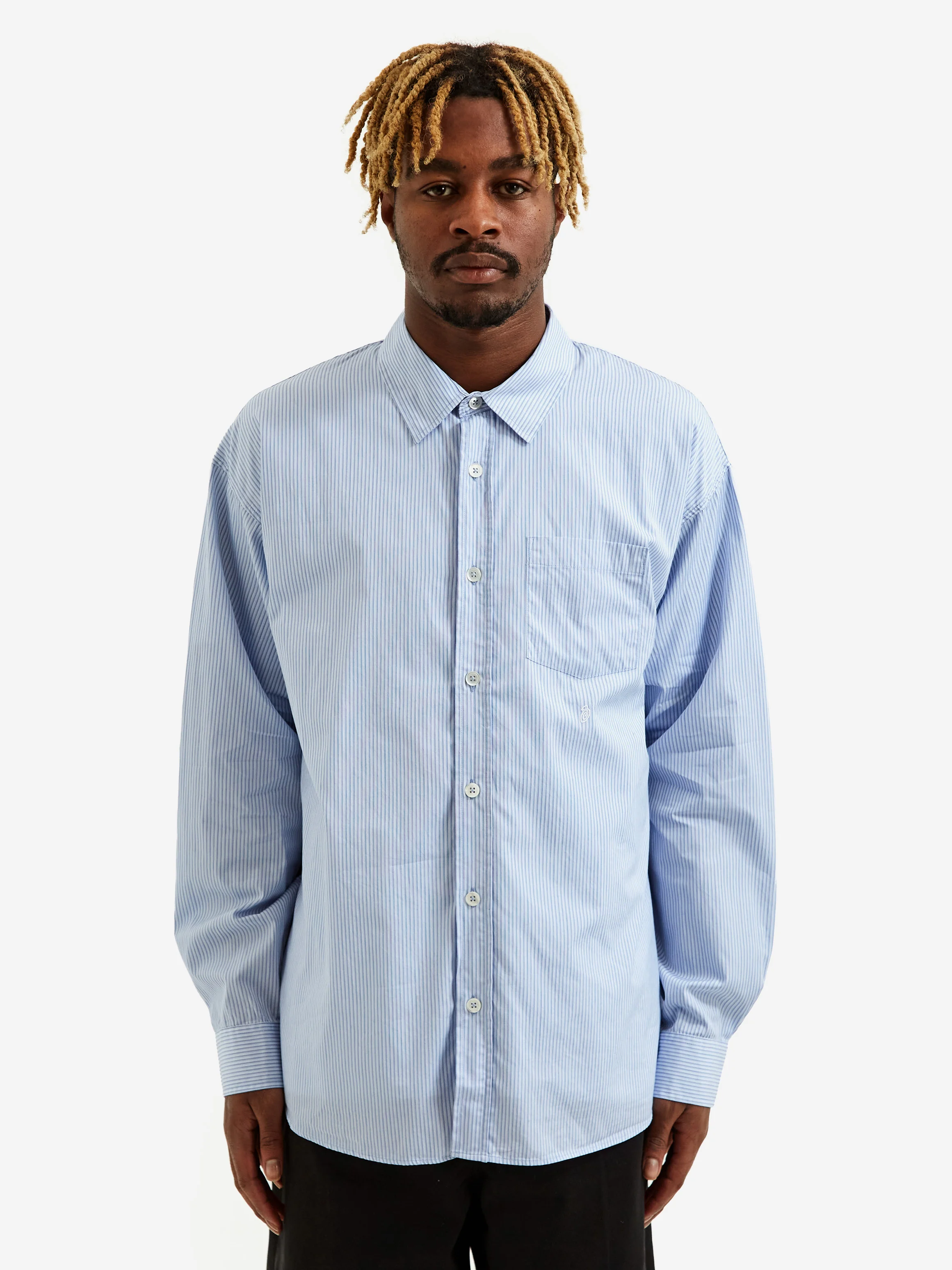 Stussy Classic Stripe Shirt - Blue Stripe - Image 9