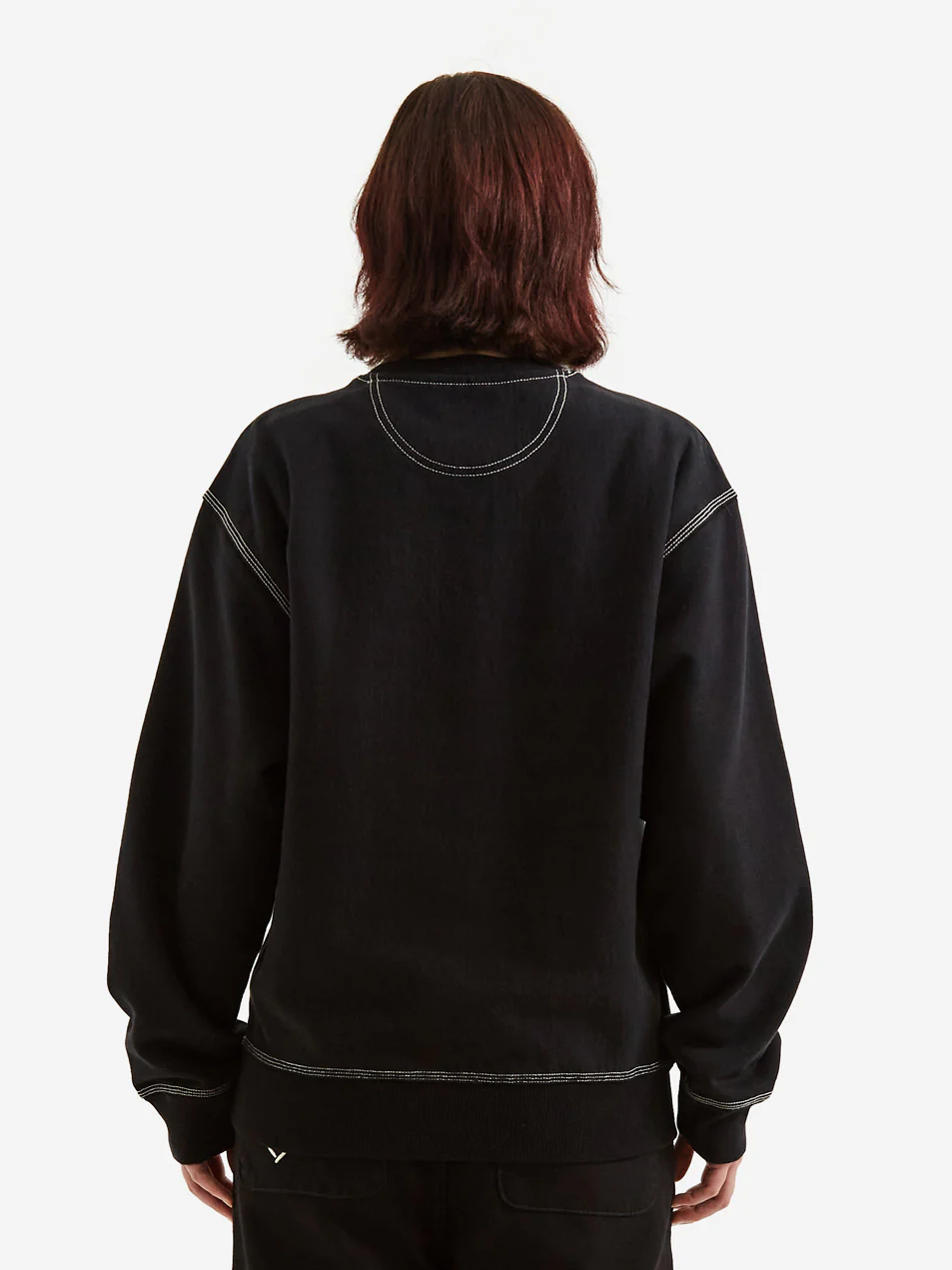 Stussy Contrast Stitch Label Crew - Black - Image 4