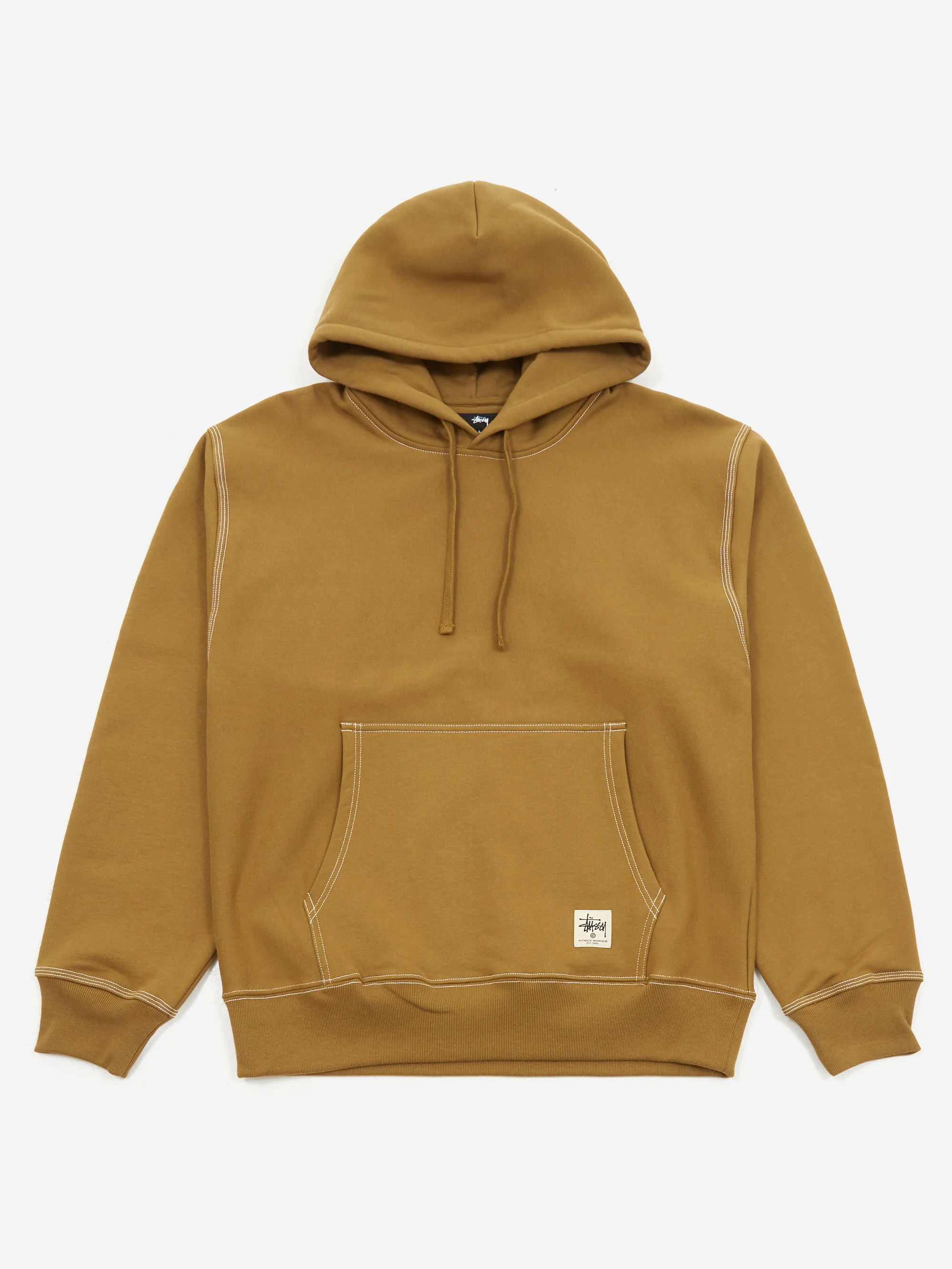 Stussy Contrast Stitch Label Hood - Olive