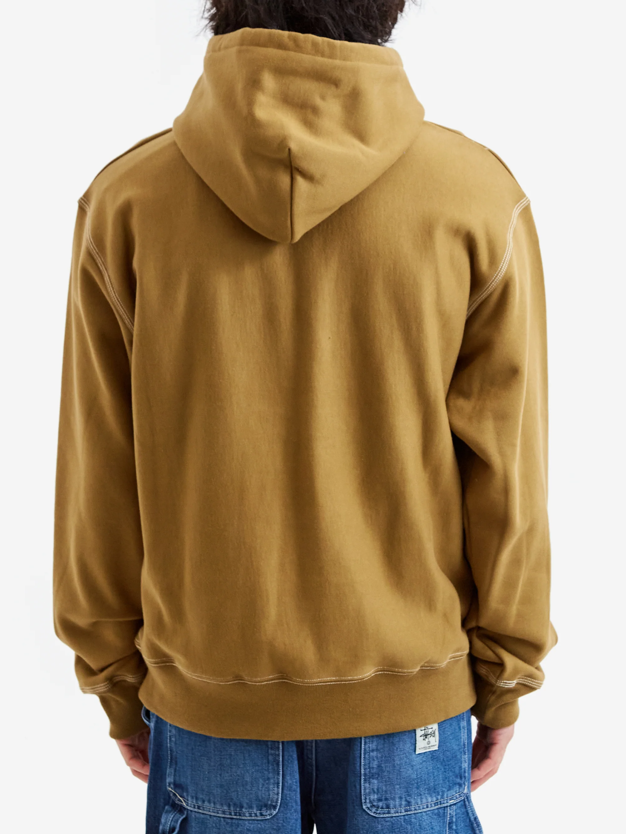 Stussy Contrast Stitch Label Hood - Olive - Image 6